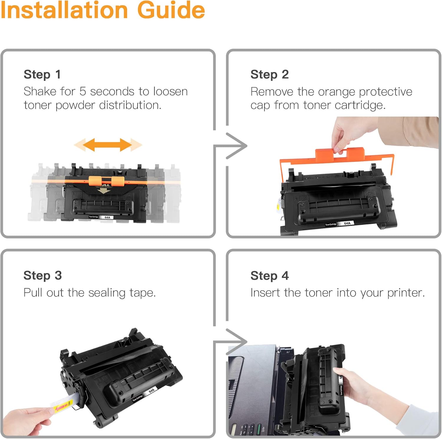 E-Z Ink Compatible Toner Cartridge Replacement for HP 64A CC364A 64X CC364X Compatible with LaserJet P4014N P4014DN P4015N P4015X P4015DN P4515N P4515X P4014 P4015 P4515 Printer (Black, 1 Pack)
