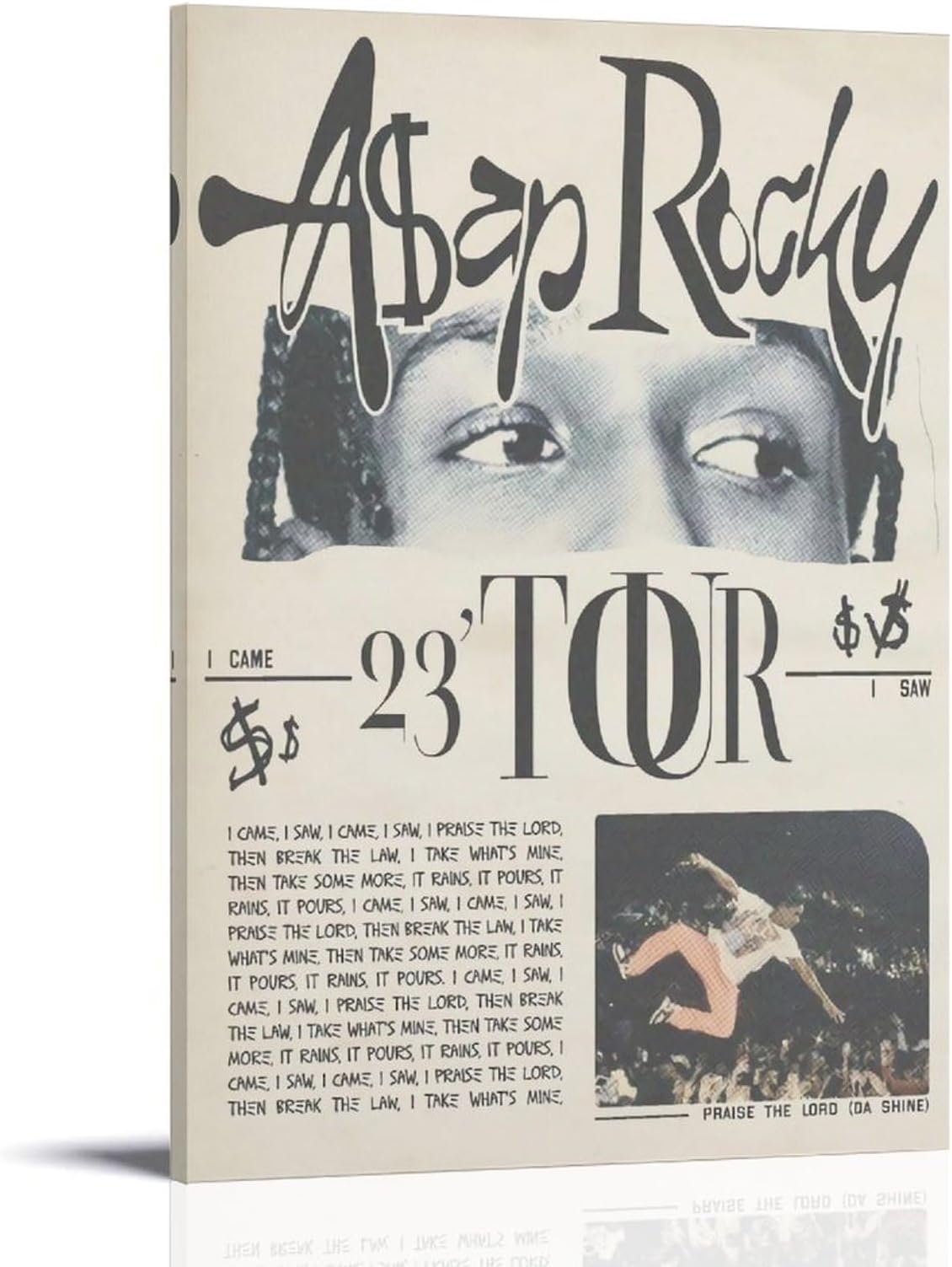 A$AP Poster Rocky Praise The Lord (Da Shine) Music Posters for Room Aesthetic Canvas Wall Art Bedroom Decor 16x24inch(40x60cm)