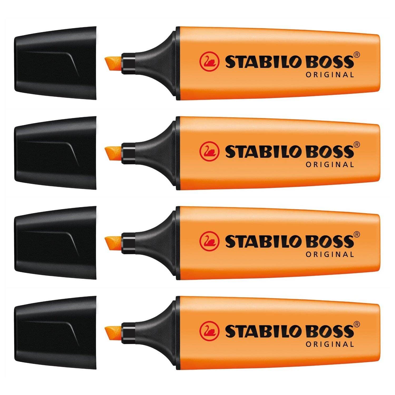 STABILO Boss Original Highlighters Bevelled Tip 2-5 mm Orange Pack of 4aa