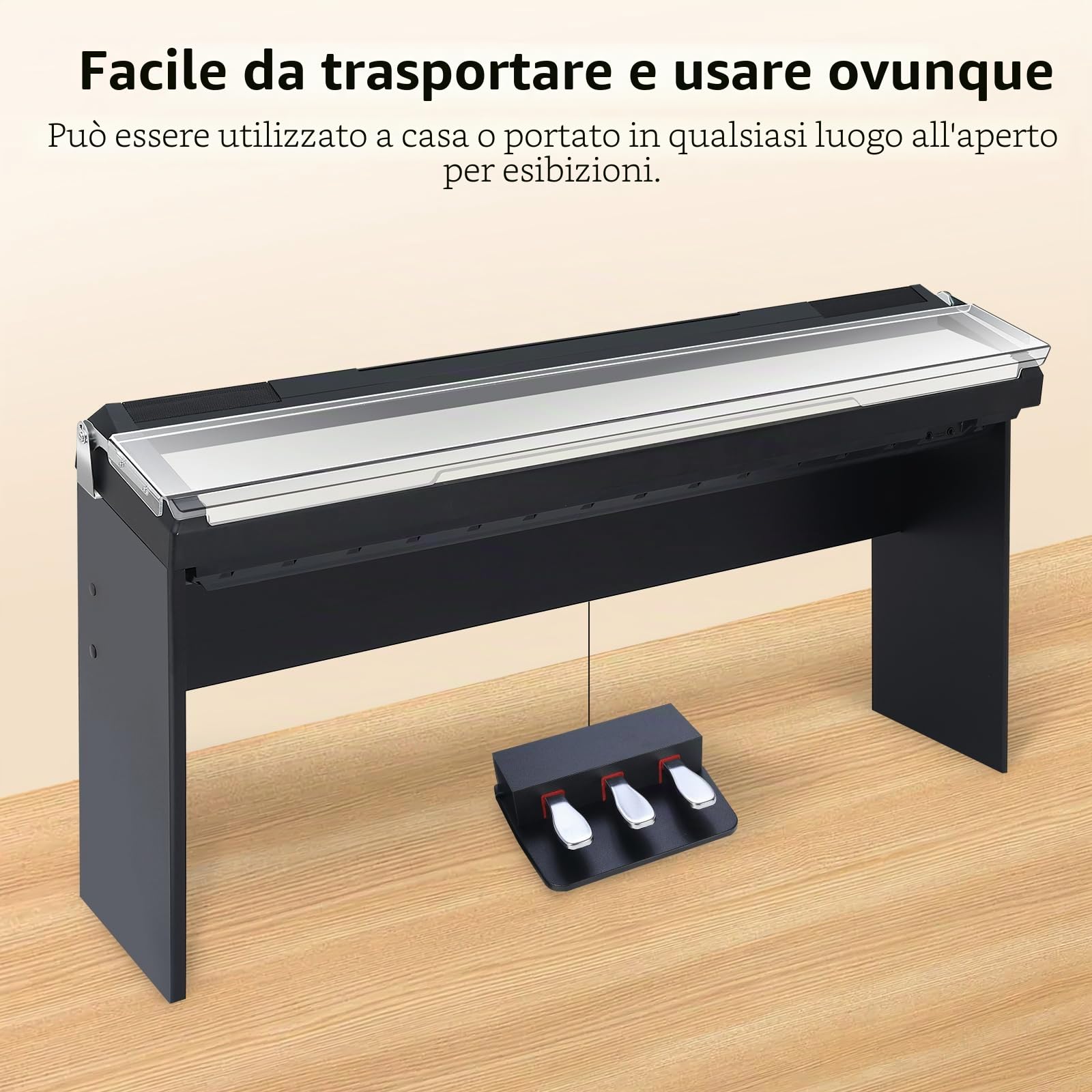 Unità con 3 pedali per pianoforte e tastiera digitali, compatibile con pianoforte elettrico Yamaha P125, P121, P515, P128