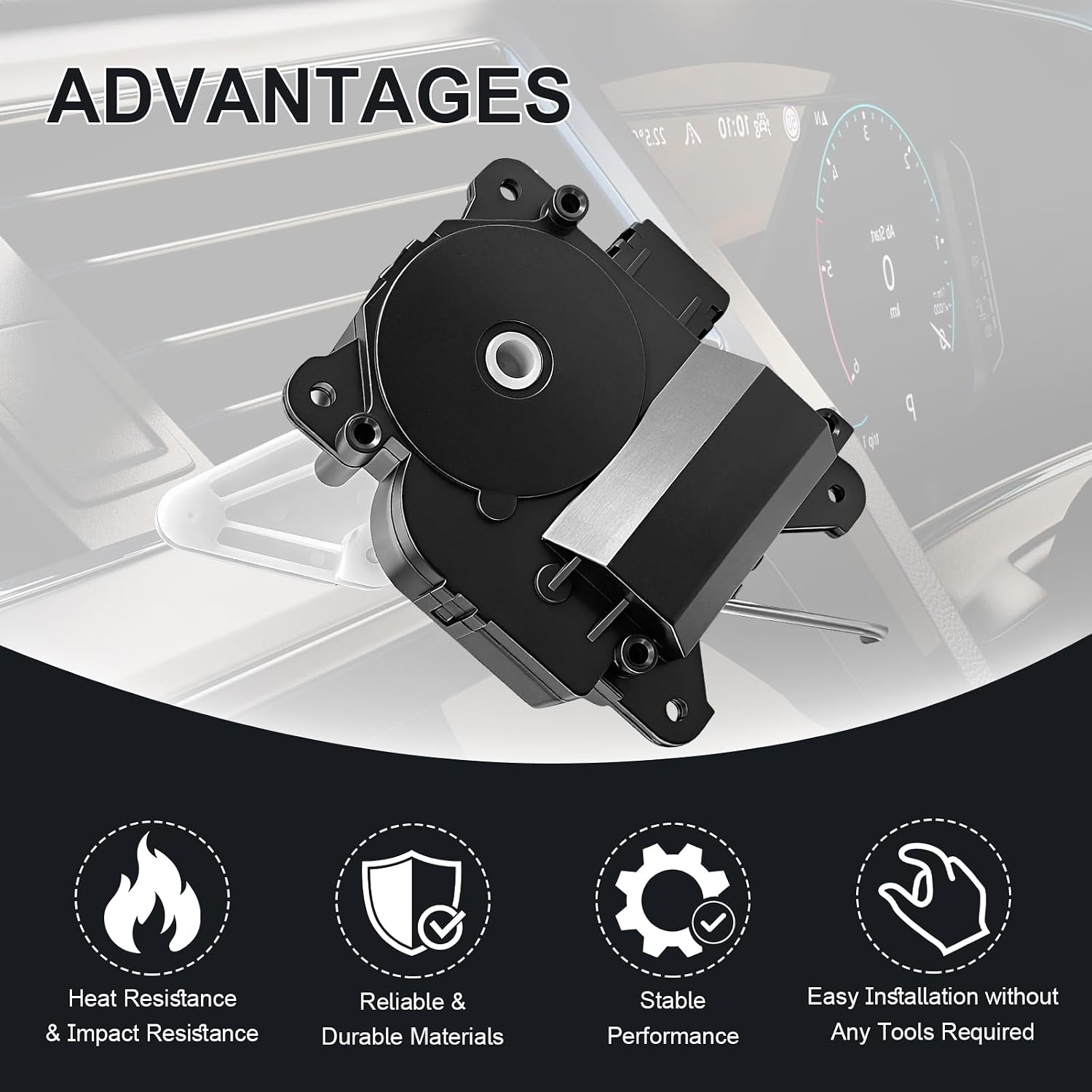 HVAC Heater Blend Door Actuator Fits 79160-S0X-A01 604-946 for 2003-2008 Honda Pilot, 2002-2006 Acura MDX, 1999-2004 Honda Odyssey, Heater Air Blend Door Actuator, Main, Temperature, Air Mix