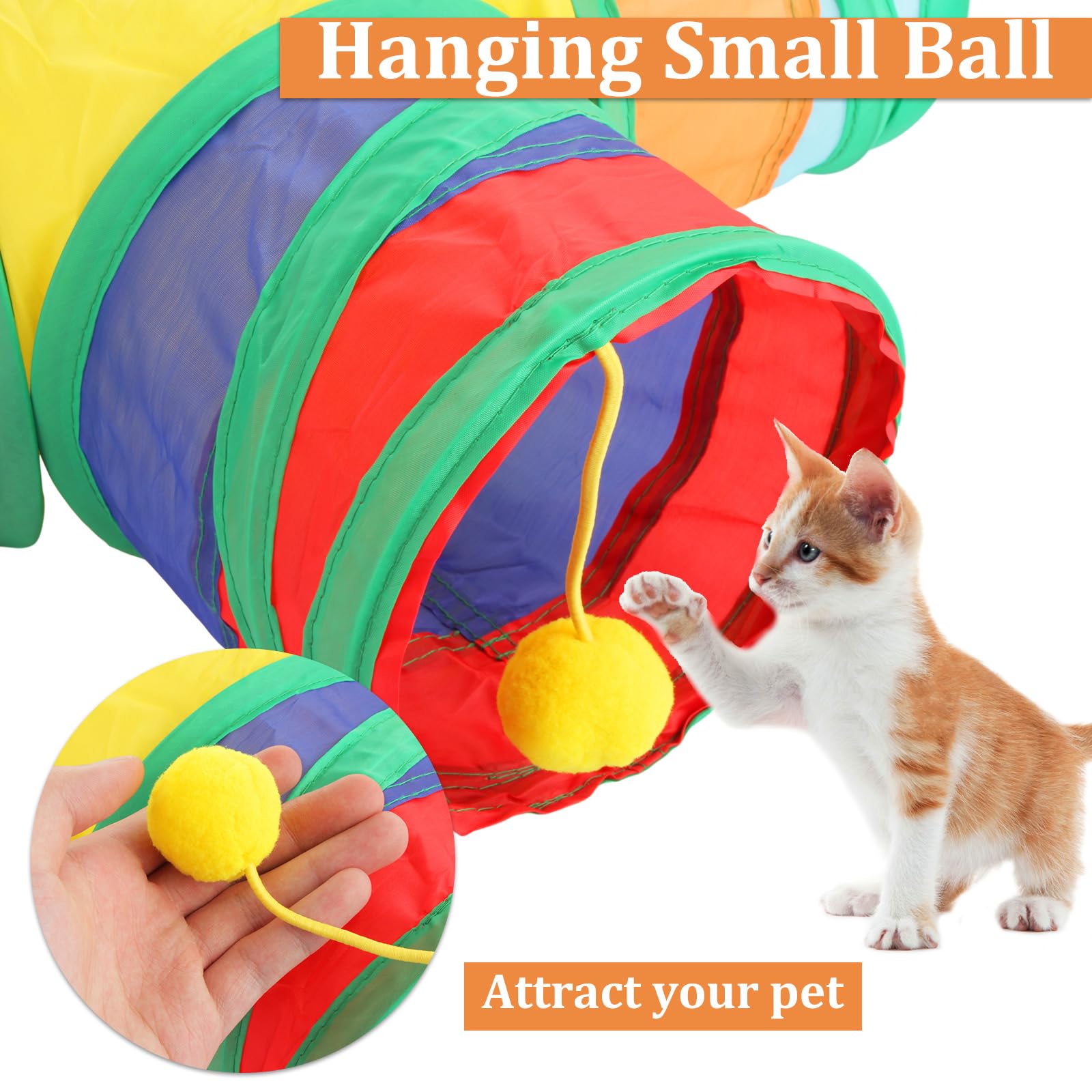 ZOFUN 2 Pcs Rabbit Tubes, 46 x 16 T Shape Rabbits Hides and 80 x 15 cm S Type Hamster Tunnels, Canvas Hamster Tube Set - Image 4