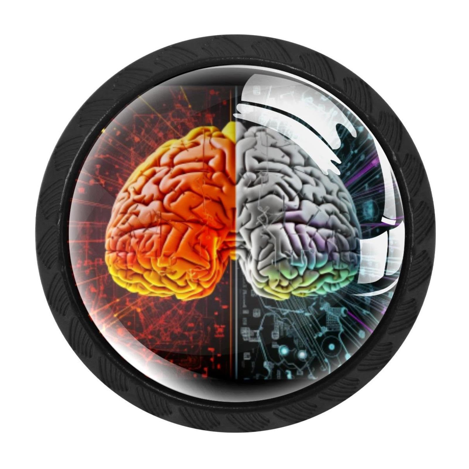 Chenzzzz Multicolored 09 4 Pack Black Mathematical Engineering Brain Kitchen Handles, Cabinet Pulls Hardware For Cupboard Drawer Knobs Dresser Pulls