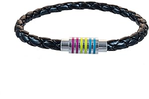 Pansexual Pride Black Braided Leather Bracelet