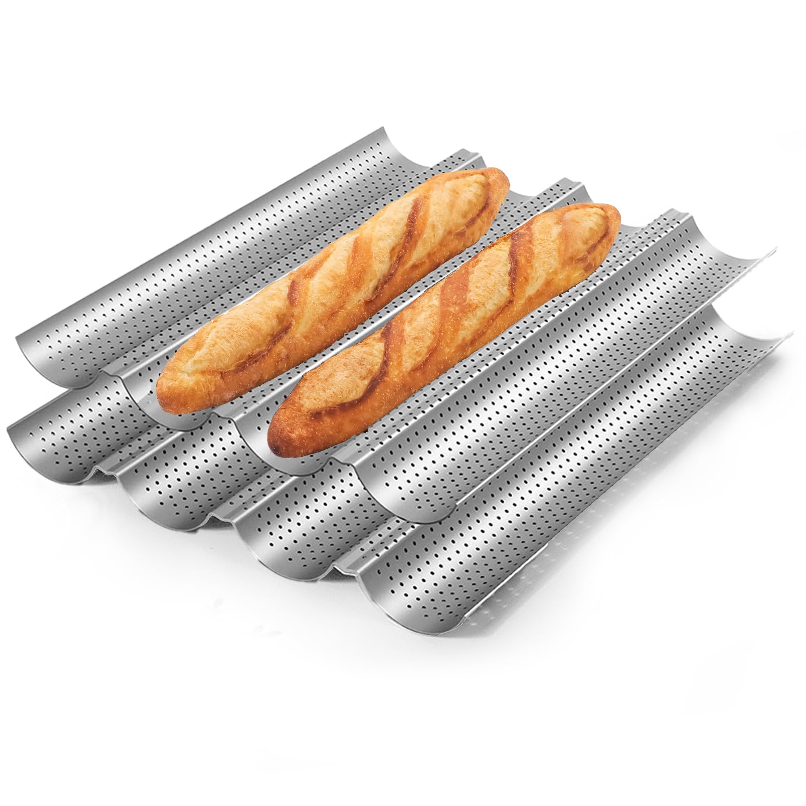 Kit 2Assadeiras de Pão Francês Perfuradas Antiaderentes,38X33cm