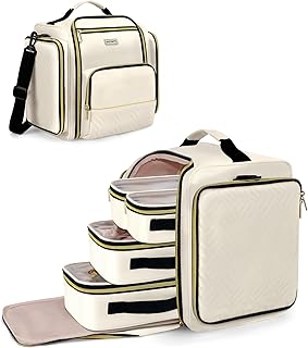 BAFAMYE Bolsa grande de maquillaje de viaje, ...