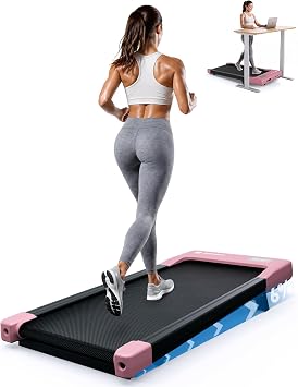 DeerRun Under Desk Walking Pad Treadmill for Home Office & Small Spaces, 6% Manual Incline, 0.63.8 MPH Walking Speed, 2.5 HP, 300 lb Capacity, App & Remote Control