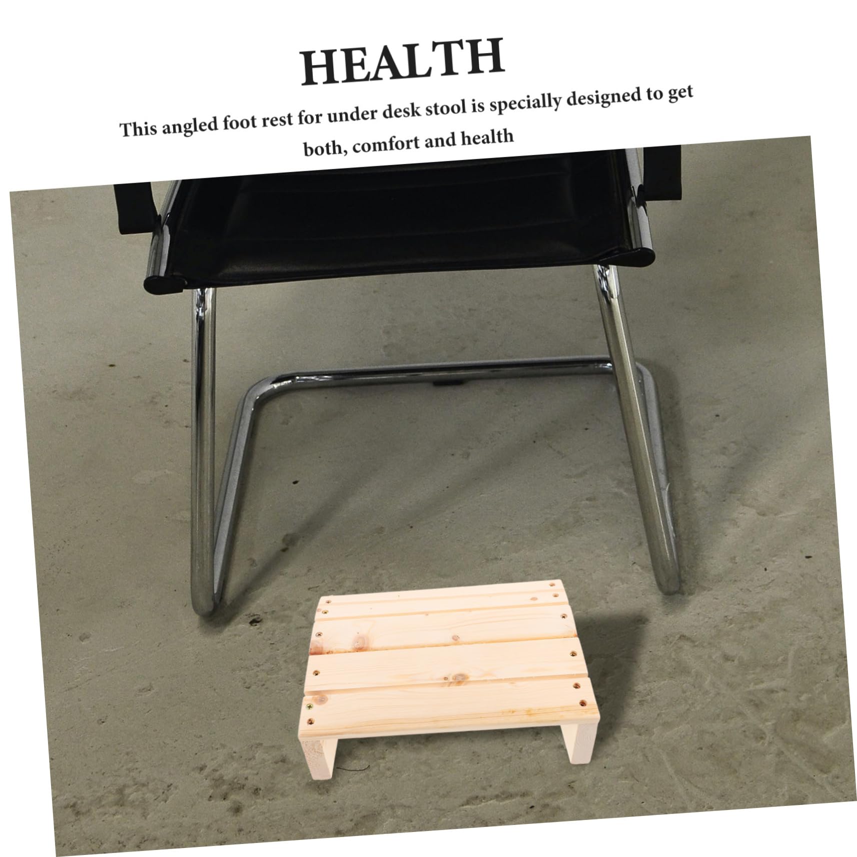 NUOBESTY Poggiapiedi in Legno Massello Comfort Beige Ergonomico Inclinato per Ufficio e