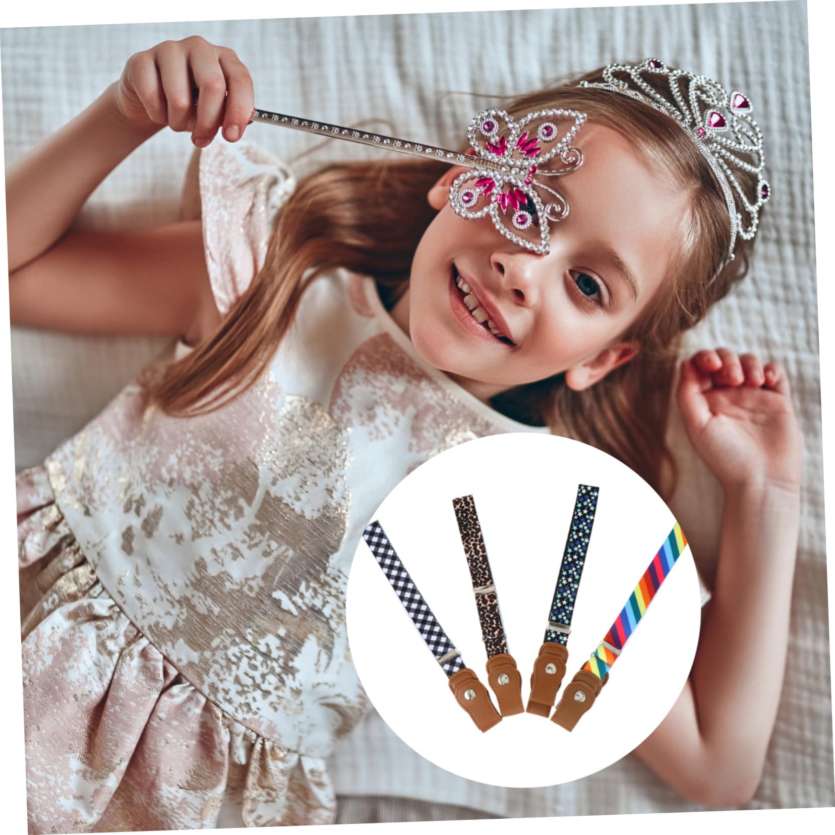 LIFKOME 12piezas Cinturones Elásticos Ajustables Para Niño De Estampados Coloridos Cinturones De Moda Para Ropa Infantil Para Pantalones y Jeans
