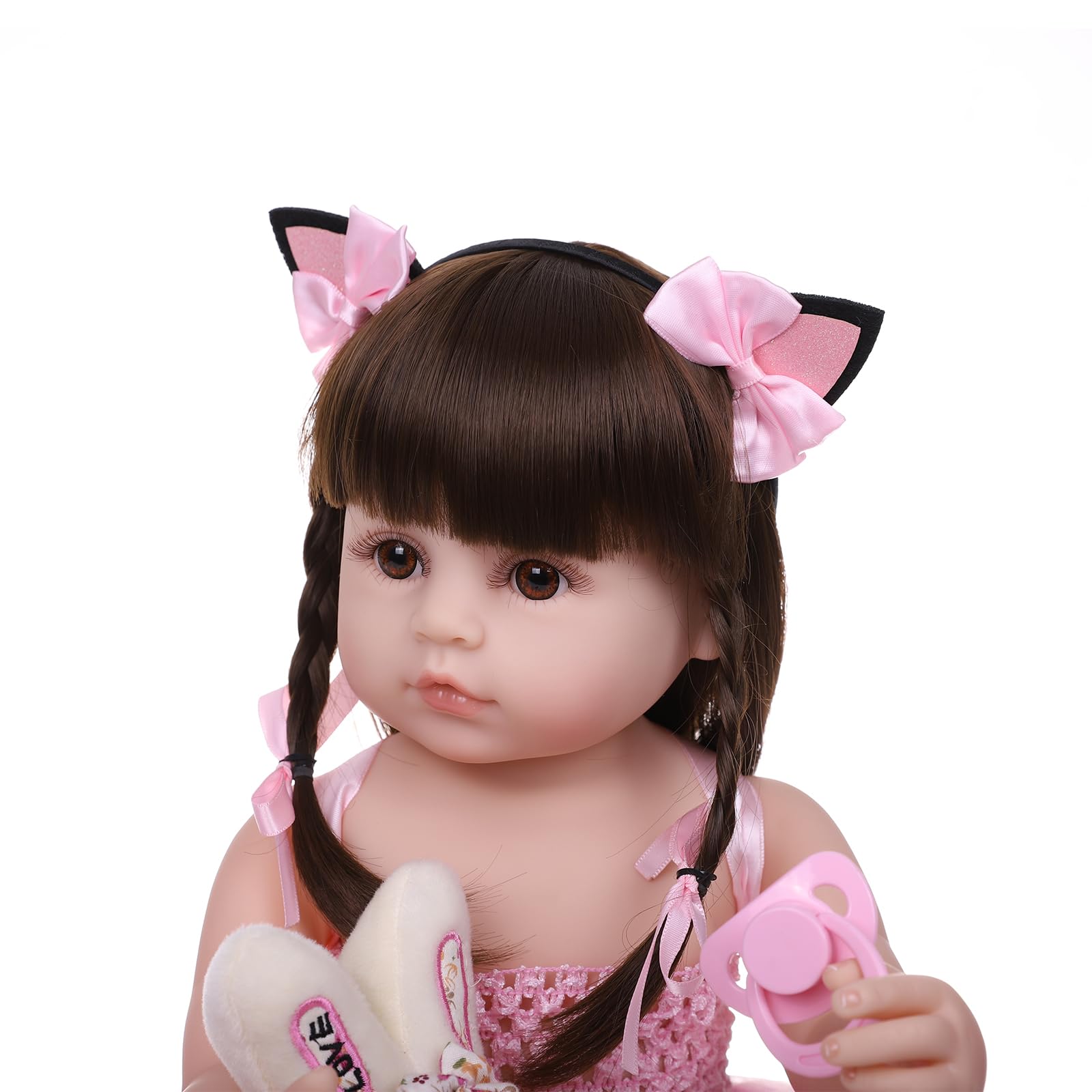 SYP 22 Pollici Bambole Reborn Femmina Realistico Reborn Bambola Tutta in Silicone Che Sembrano Vere Giocattolo Per Fatto a Mano Ragazzi e Ragazze Regali di Natale Reborn Regalo（Bambole Reborn 55 cm）