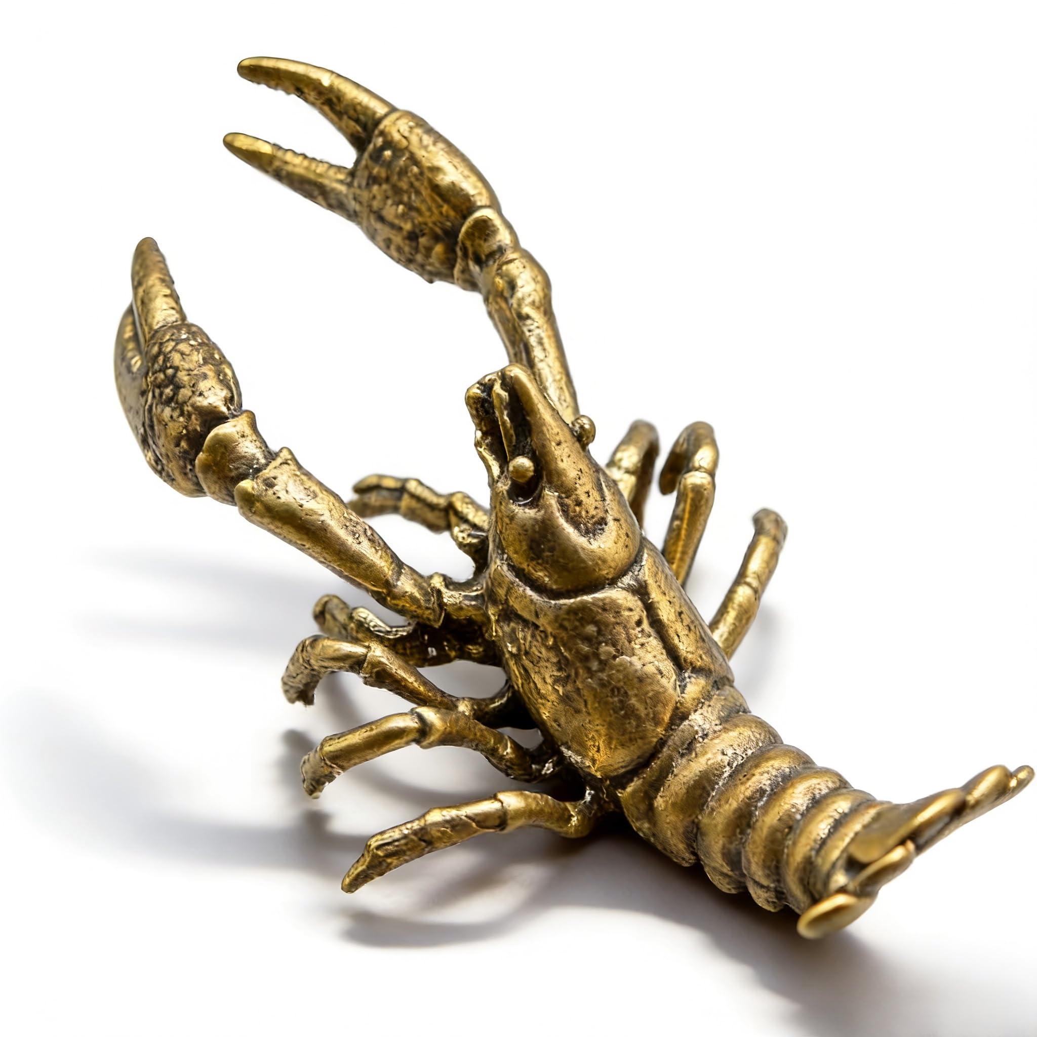 Figurine homard en laiton : rompez la monotonie de votre bureau avec cet ornement chic de 7,9 cm
