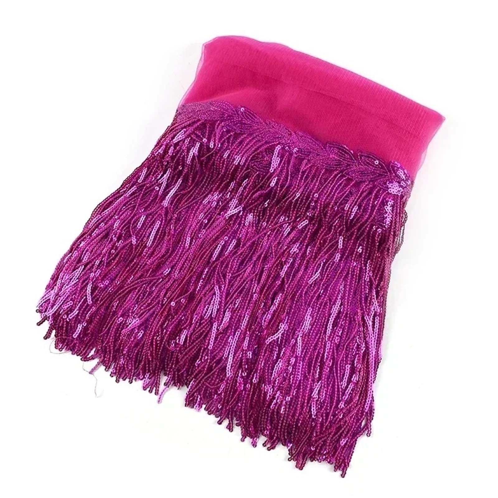 Tassel Fringe Trim 18cm Sequin Fringe Trim Tassel Glitter Lace Fringes For Dance Clothes Dresses Decorative DIY Sewing Accessories(Color1,5Yards)
