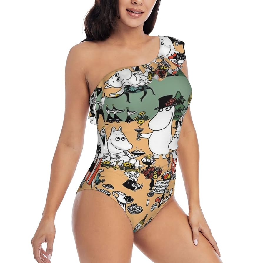 Amazon.co.jp: ムーミン 水着 レディース ビキニ ワンショルダー