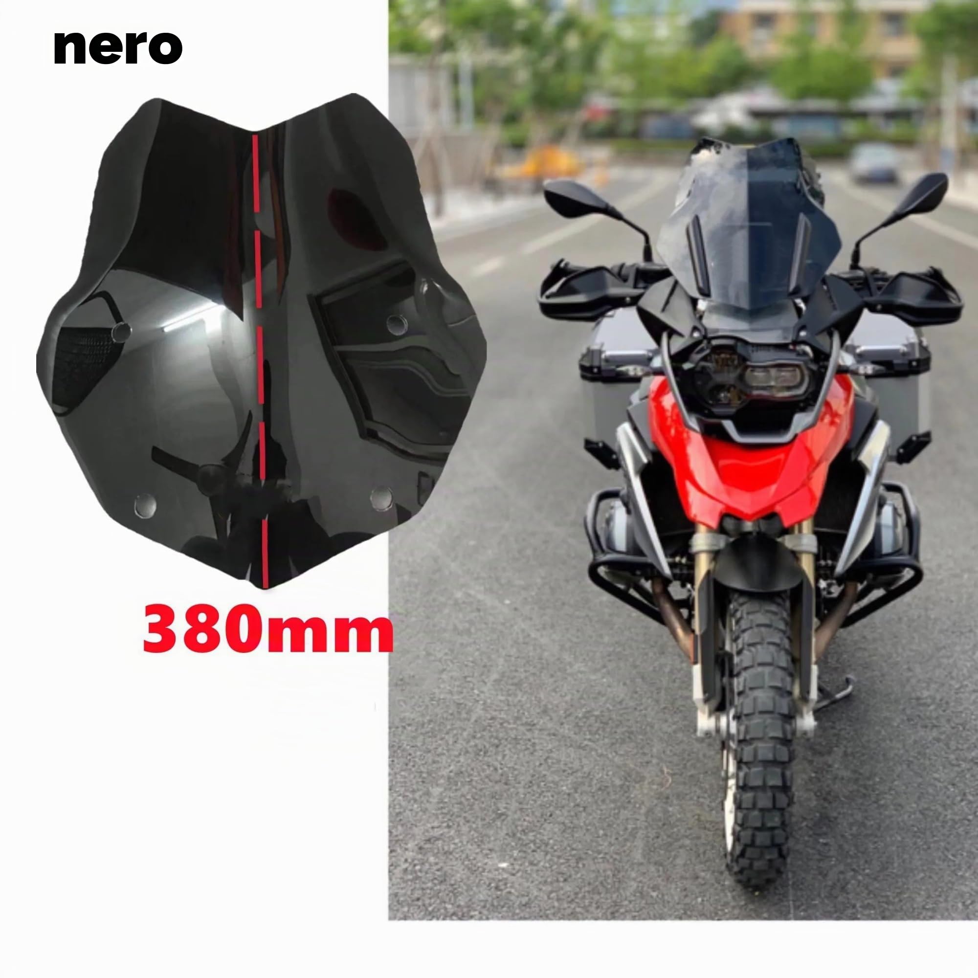 Moto Cupolino Parabrezza Per BMW R 1250 GS LC R1250GS R1200GS R1250GS 2013-2022 Parabrezza Parabrezza ADV Triplo Nero Adventure Parabrezza Schermo Deflettore Per Moto(430mm Black)