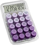 Mechanical Switch Calculator with 10 Digits Large LCD Display, Cute Basic Calculator with Big Button Anti-Slip Pad, Transparent Body, for Home Business School Office Desk - Green