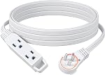 DEWENWILS 20FT Extension Cord with 360° Rotating Flat Plug, 3 Grounded Outlets, 13A 1625W Heavy Duty, SPT-3 16/3C, Space Saving Extension Cord, Multiple Wall Outlet Extender for TV, Office, Kitchen