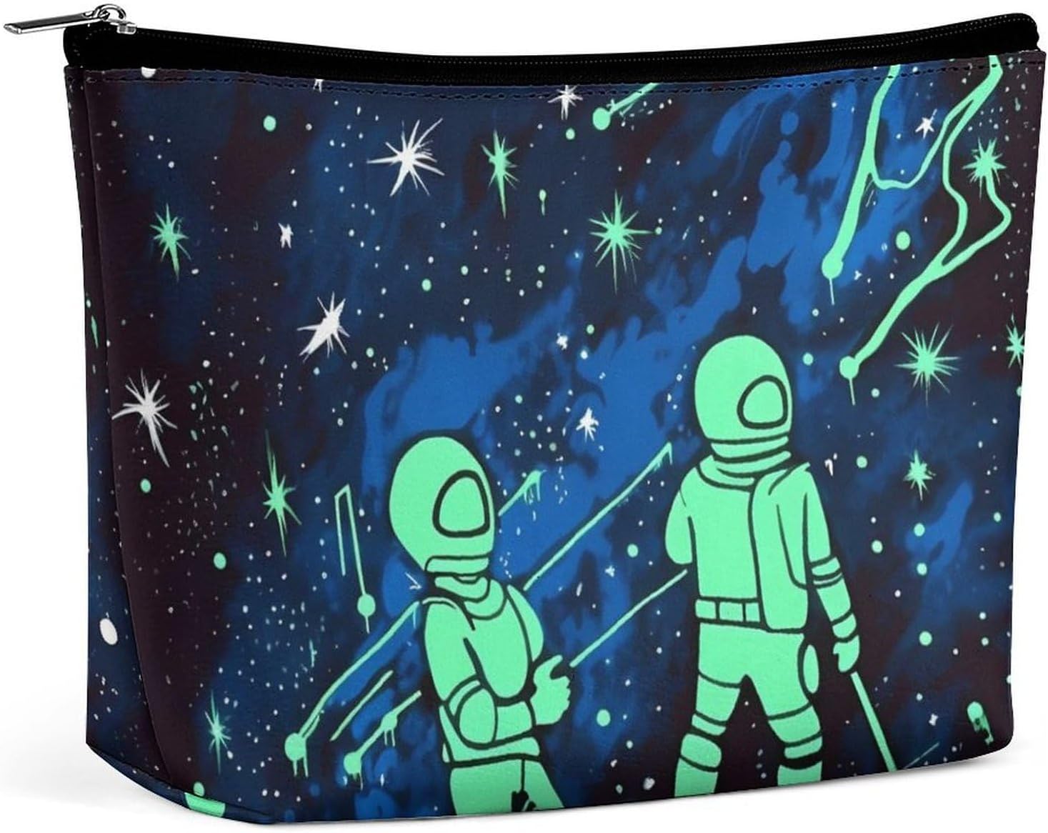 Glow In The Dark Makeup Bag Women Travel Toiletry Bag Wide Open Portable Pouch Large Capacity Make Up Bags Travel Essentials Funny Organizer
