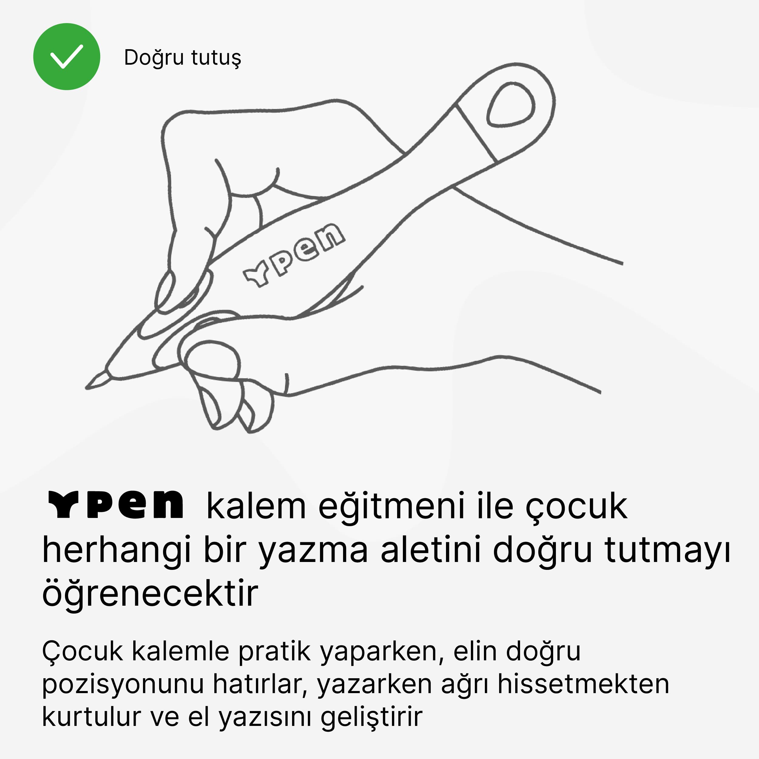 YPen özel Eğitim eğitmen kalemi, çocuklara yazmayı öğretmek için tasarlanmıştır (6-9 yaş) (Mavi)