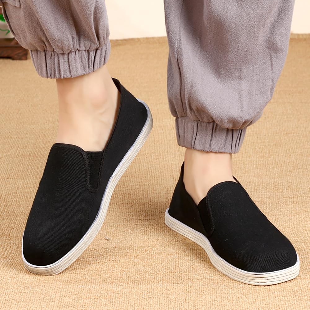 Zapatos de Tai Chi Kung fu Unisex Calzado de Artes Marciales Tradicionales Zapatos de Entrenamiento Ligeros Antideslizantes de Tela Antigua de Beijing Zapatillas Transpirables