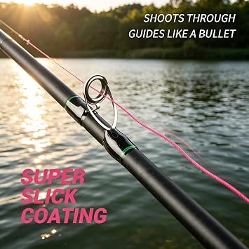 ANGRYFISH PE Braided Fishing Line - High-Visibility to Anglers, Invisible to Fish - Ultra-Strong & Abrasion Resistant - Thinner Diameter for Longer Casts - Saltwater Freshwater Use - Pink/Orange