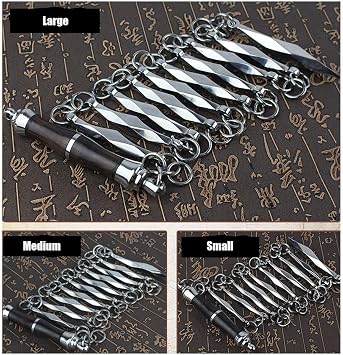 Nine-Section Whip, Self-Defense Stainless Steel Octagonal Shape Combat Whip, Chinese Kung Fu Martial Arts Performance Whip for Beginners Fitness,S [Energy Class A]