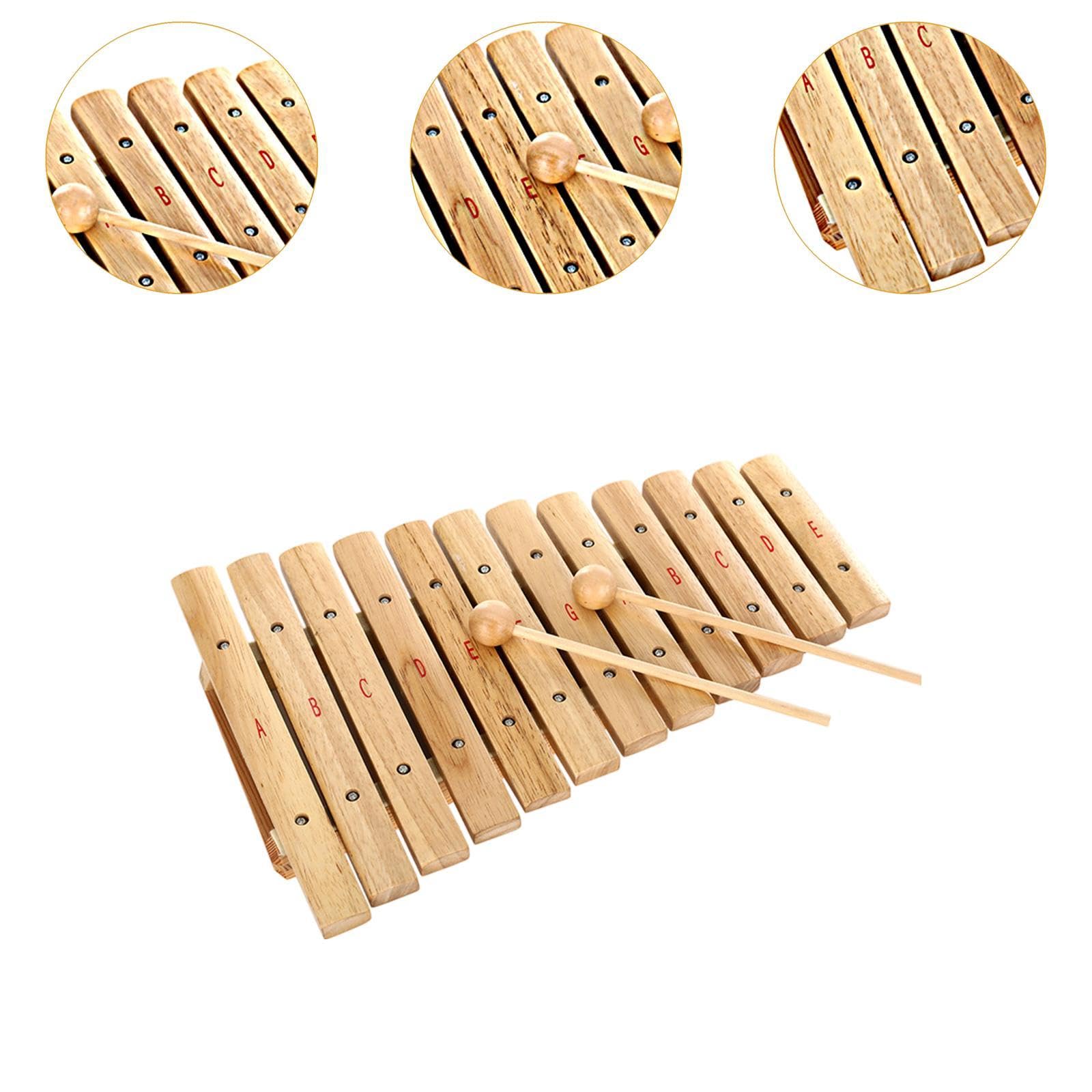 Xilófono Infantil, Juguete Educativo de Madera, Herramienta Musical para Desarrollo Motor, 12