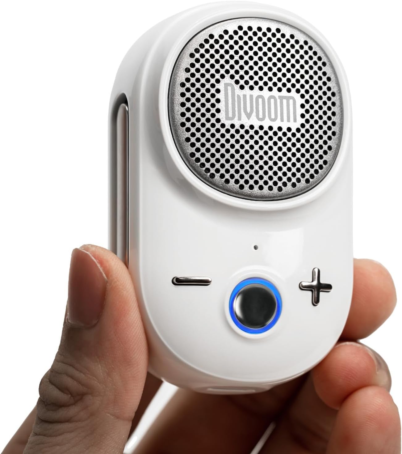 Divoom Itour-S Portable Mini Wireless Bluetooth Speaker, Big Audio and Punchy Bass,Clip-On Design, IP67 Waterproof and Dustproof,10 Hours Playtime,Speaker for Home Travel Office and Outdoors (White)