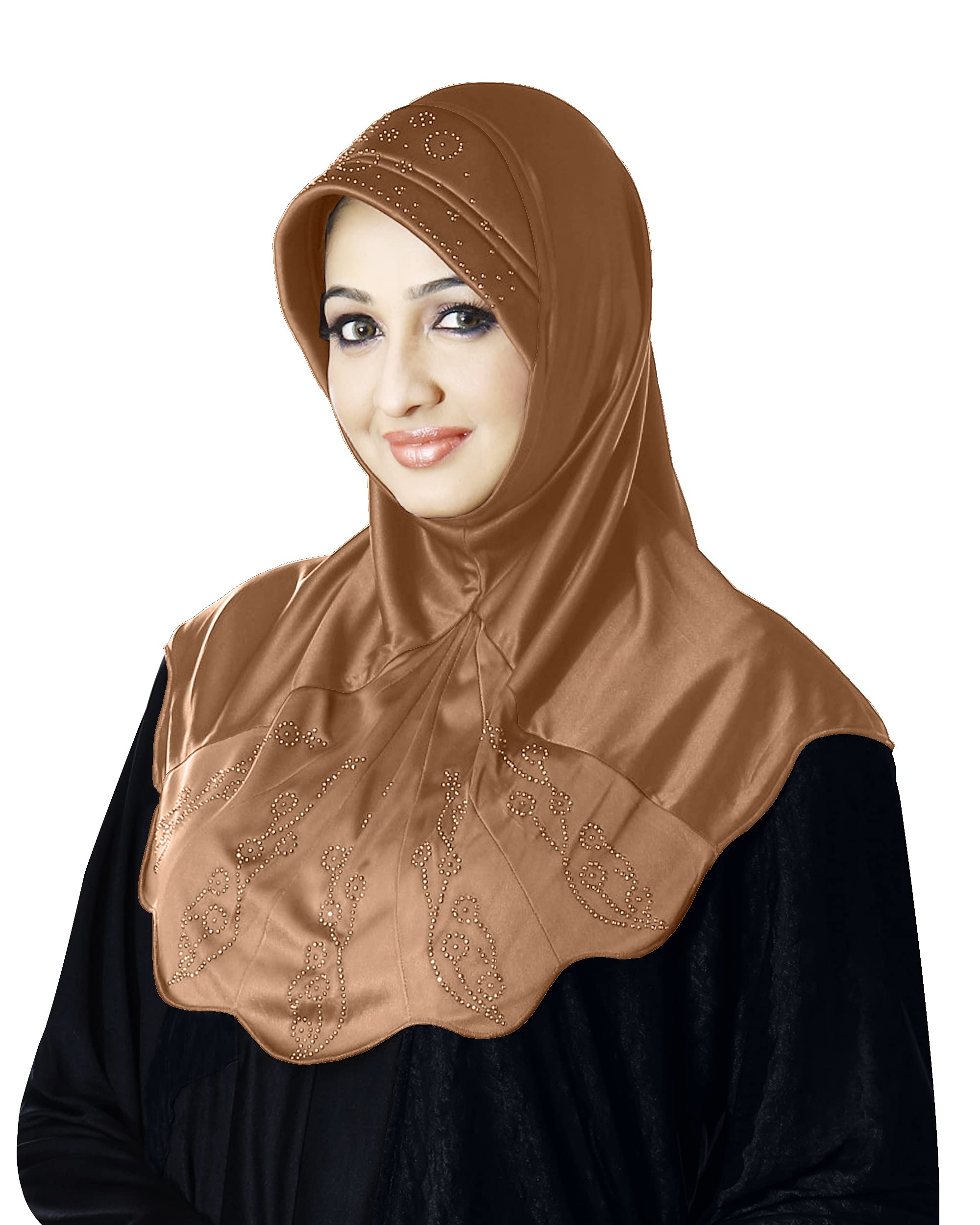 mehar Hijab's Modest Women's Embellished with Glittering Stone Designs Stylish Polycotton Feel Good Fabric MEHARBAN 1st Gen HIJAB XL-picture-19