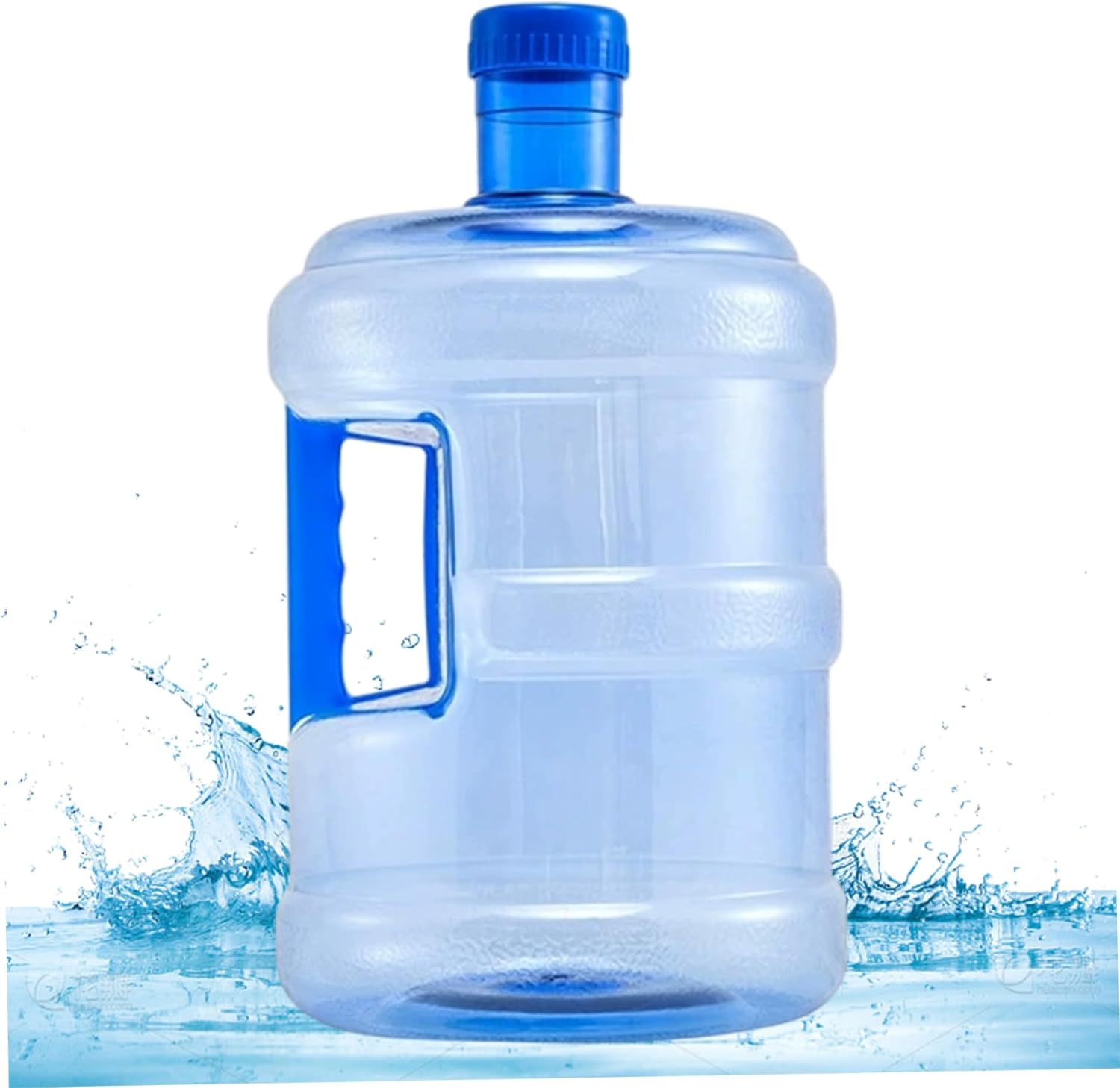 2 Gallon Water Bottle, Empty Plastic Galon Water Jug with Screw Cap & Integrated Handle for Cooler Kettle, Storage Tub