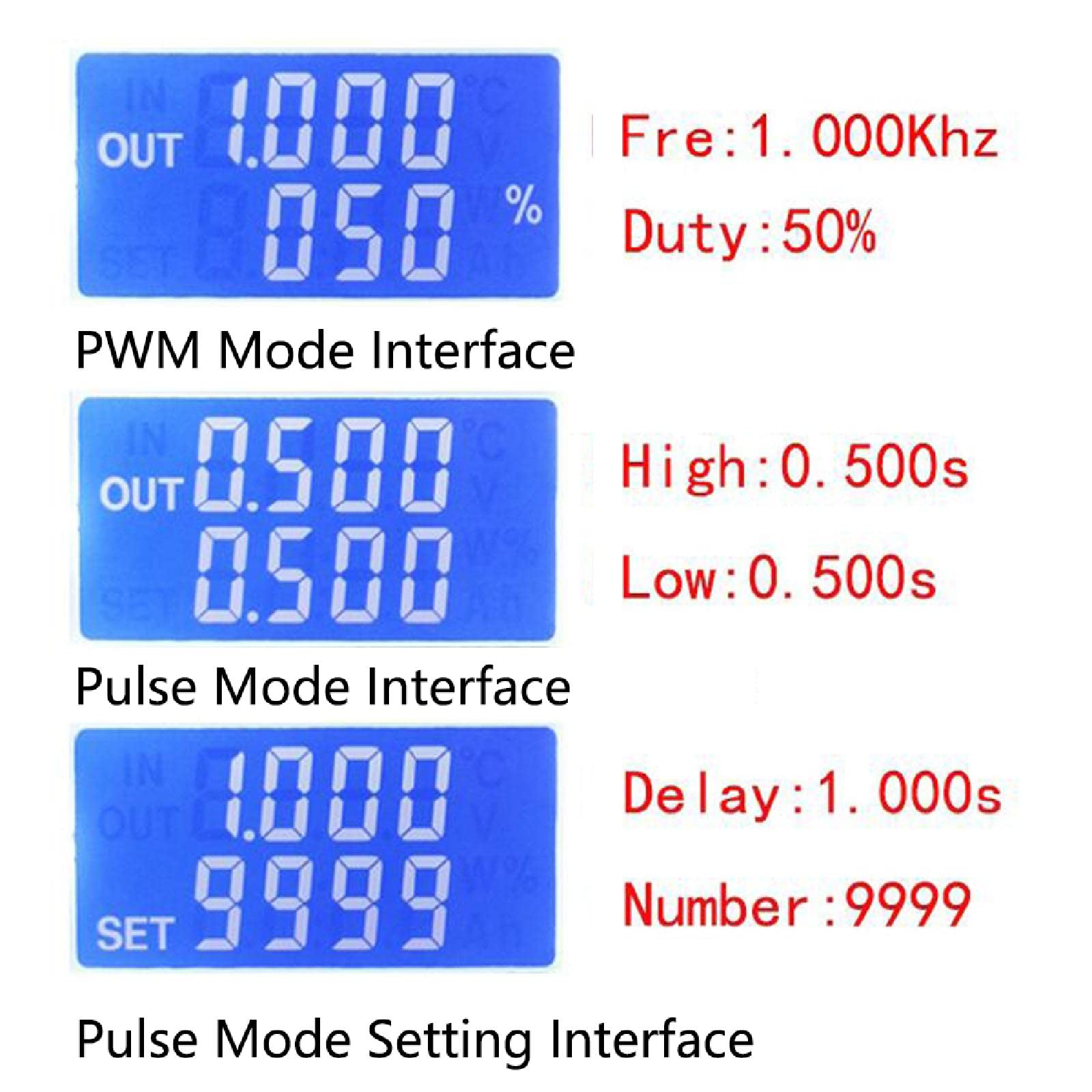 Générateur de signal ZK-PP2K, générateur de fréquence d'impulsion 1Hz ~ 150KHz Module de pilote 8A Module de cycle de fréquence d'impulsion LCD 3.3V-30V