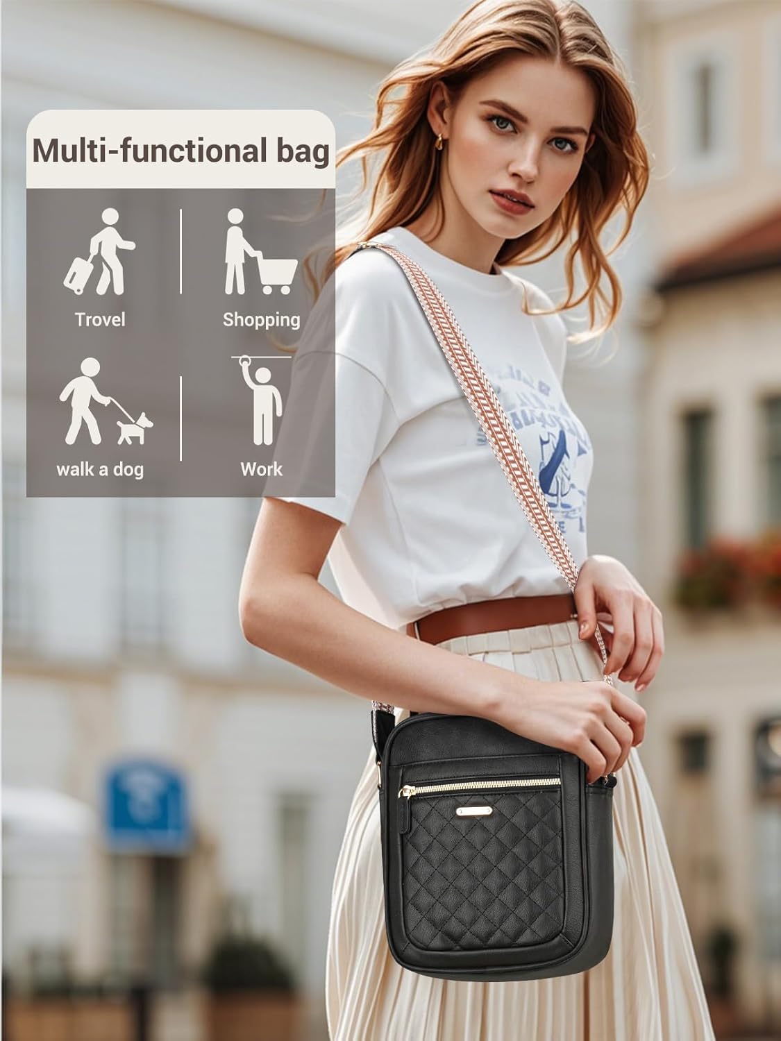 Capolo Crossbody Bags for Women Small Purses Handbag Shoulder Bags with Adjustable Strap for Travel Workout - Image 2