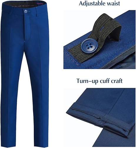 Miniatura 5 de Traje de chaleco para niño de 4 piezas, ajustado, chaleco y pantalones, conjunto de ropa de vestir con anillo