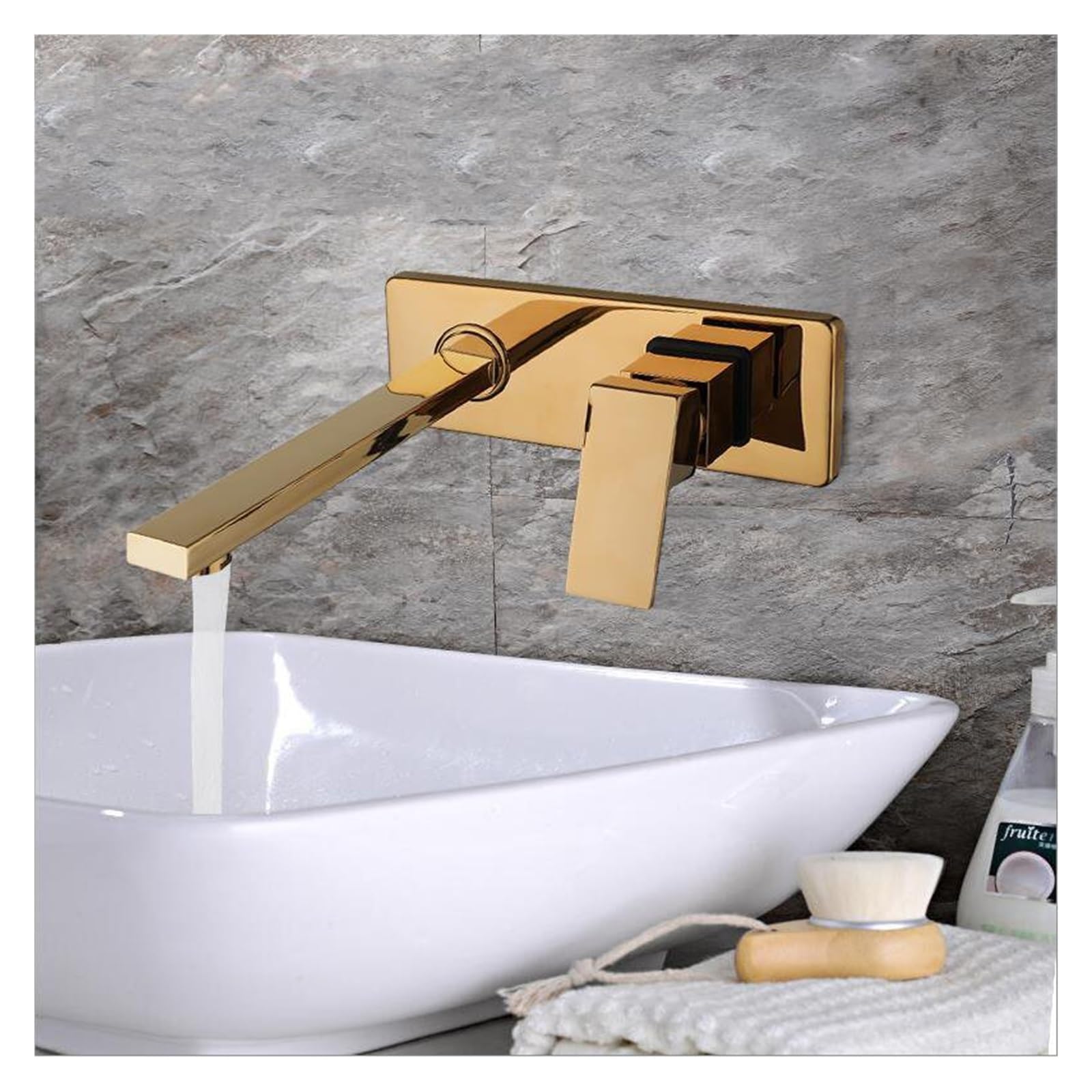 Sxithgkdw Gold Faucet, Roman Tub Faucet Single Handle Waterfall Deck Mount Bathtub Faucet 3 Holes Widespread Tub Filler Faucet With Valve (Color : ), Kd-301897