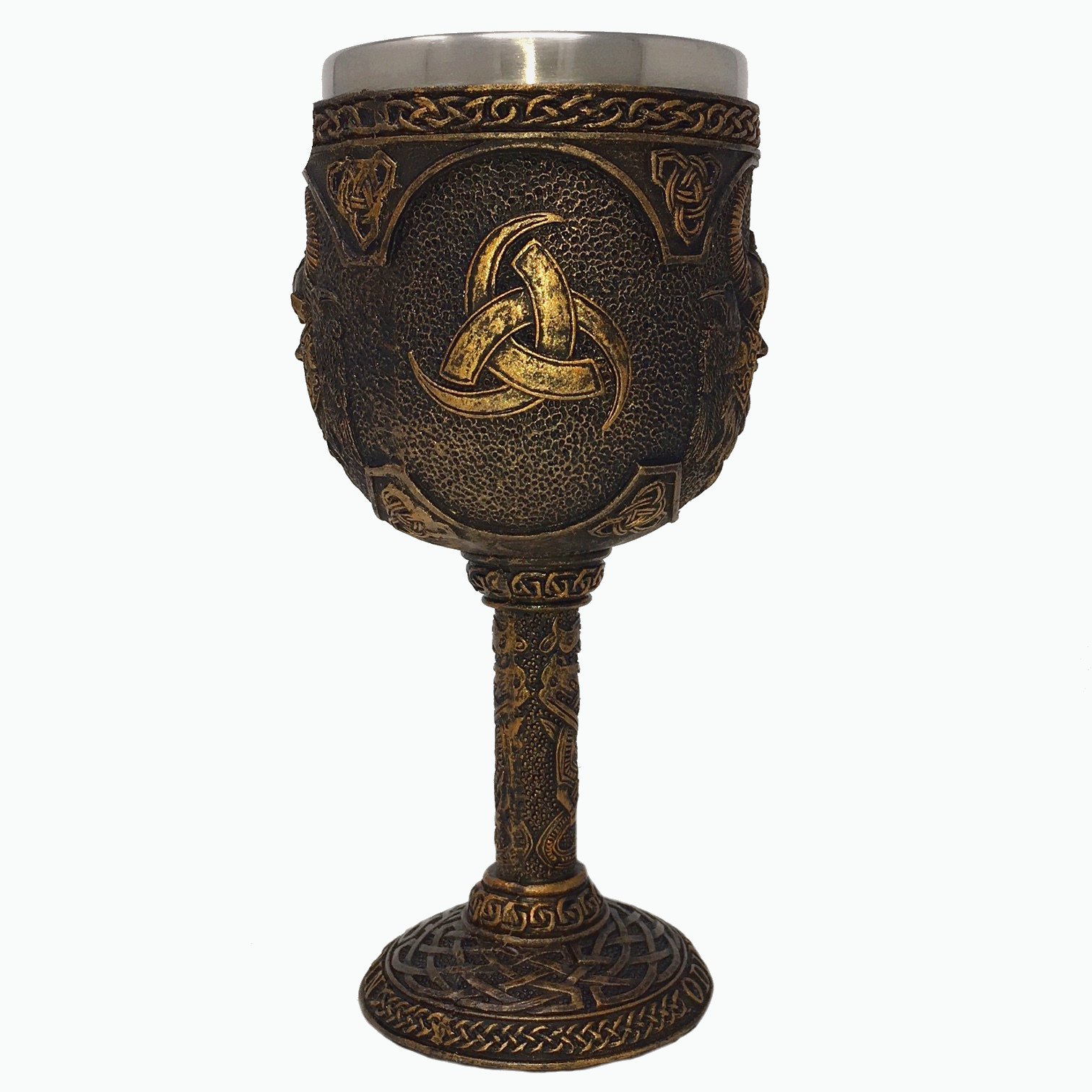 Coppa Nordica Acciaio Boccale Vichingo In Acciaio Inox Con Manico - Foto 4