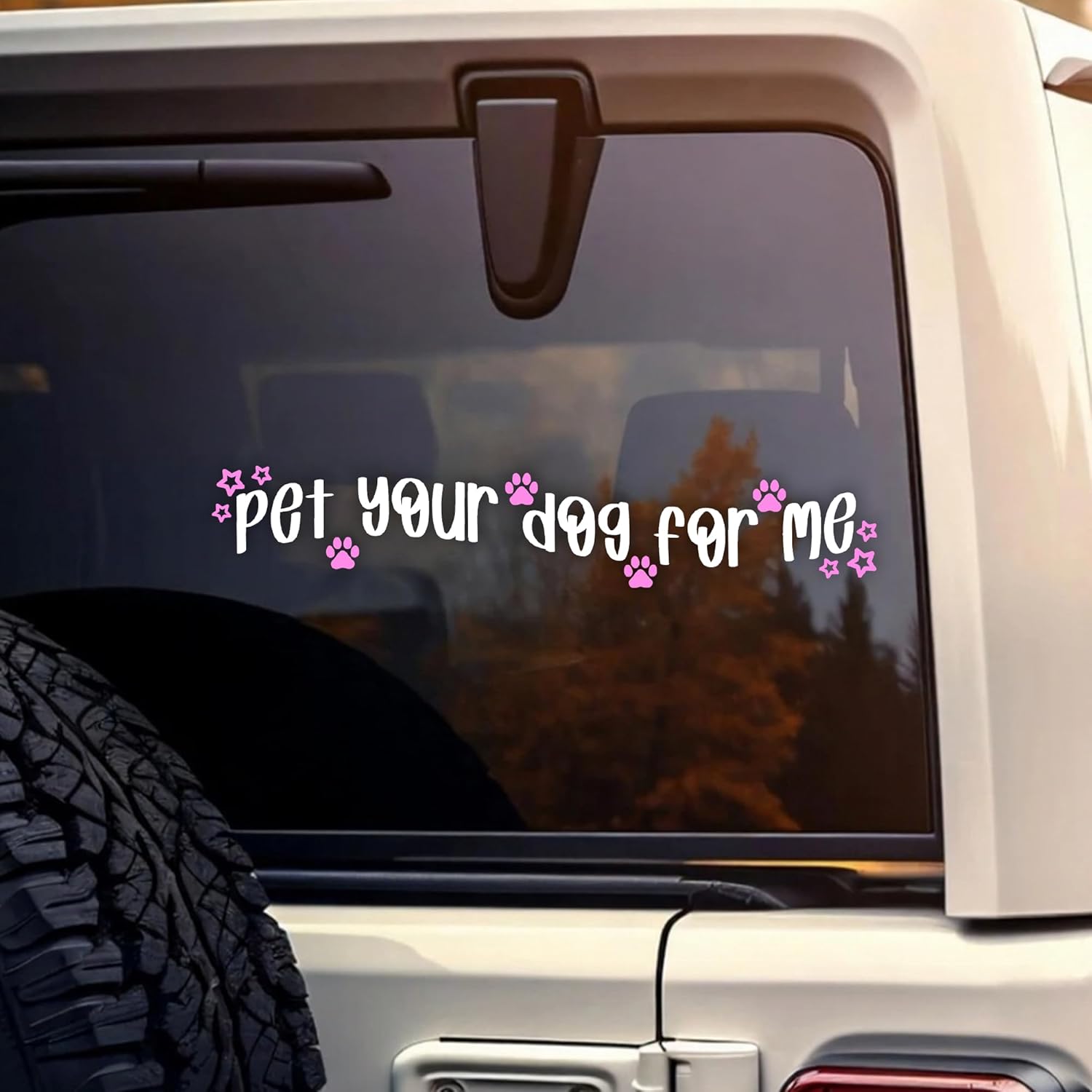 Pet Your Dog for Me Car Decal, Funny Dog Paws, Dog Lover, Cute Animal, Pet Meme Decals, Vinyl Waterproof 8 inch Bumper Sticker for Trucks Window, Car Accessories Decorations Gifts for Friend Mom