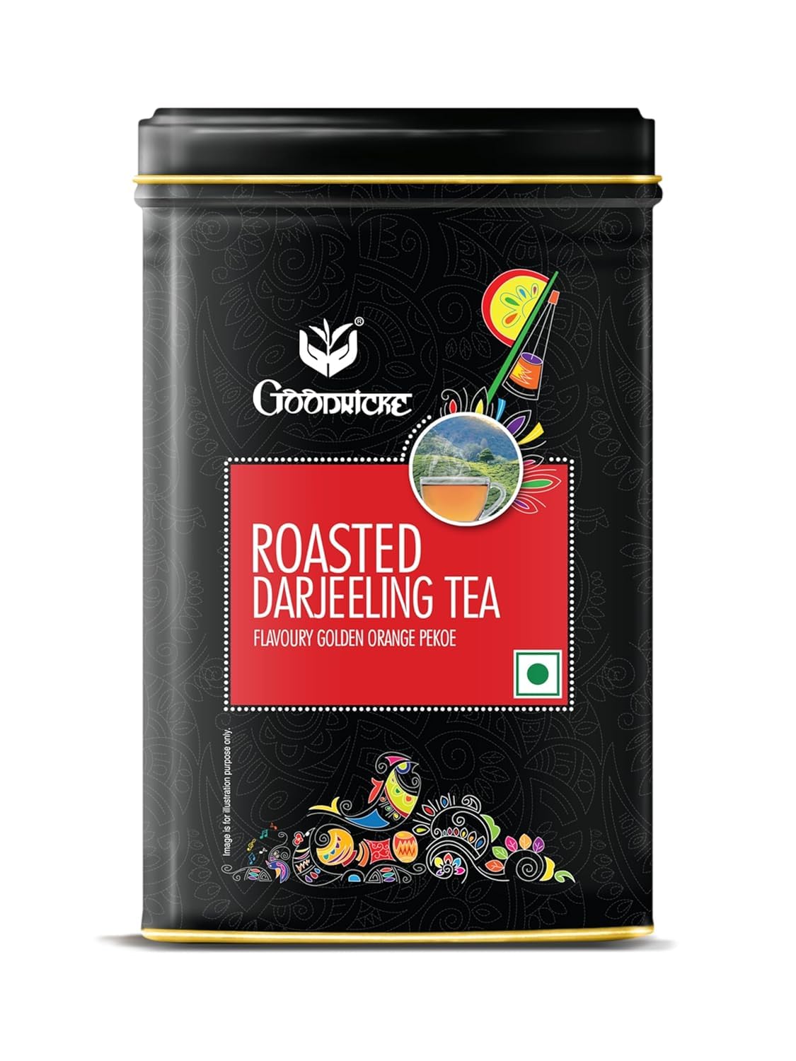 Goodricke Roasted Darjeeling Tea - 250gm (Pack of 1) - Limited Edition Caddy - Flavoury Golden Orange Pekoe | Premium Black Loose Leaves Tea with Rich Taste and Flavor