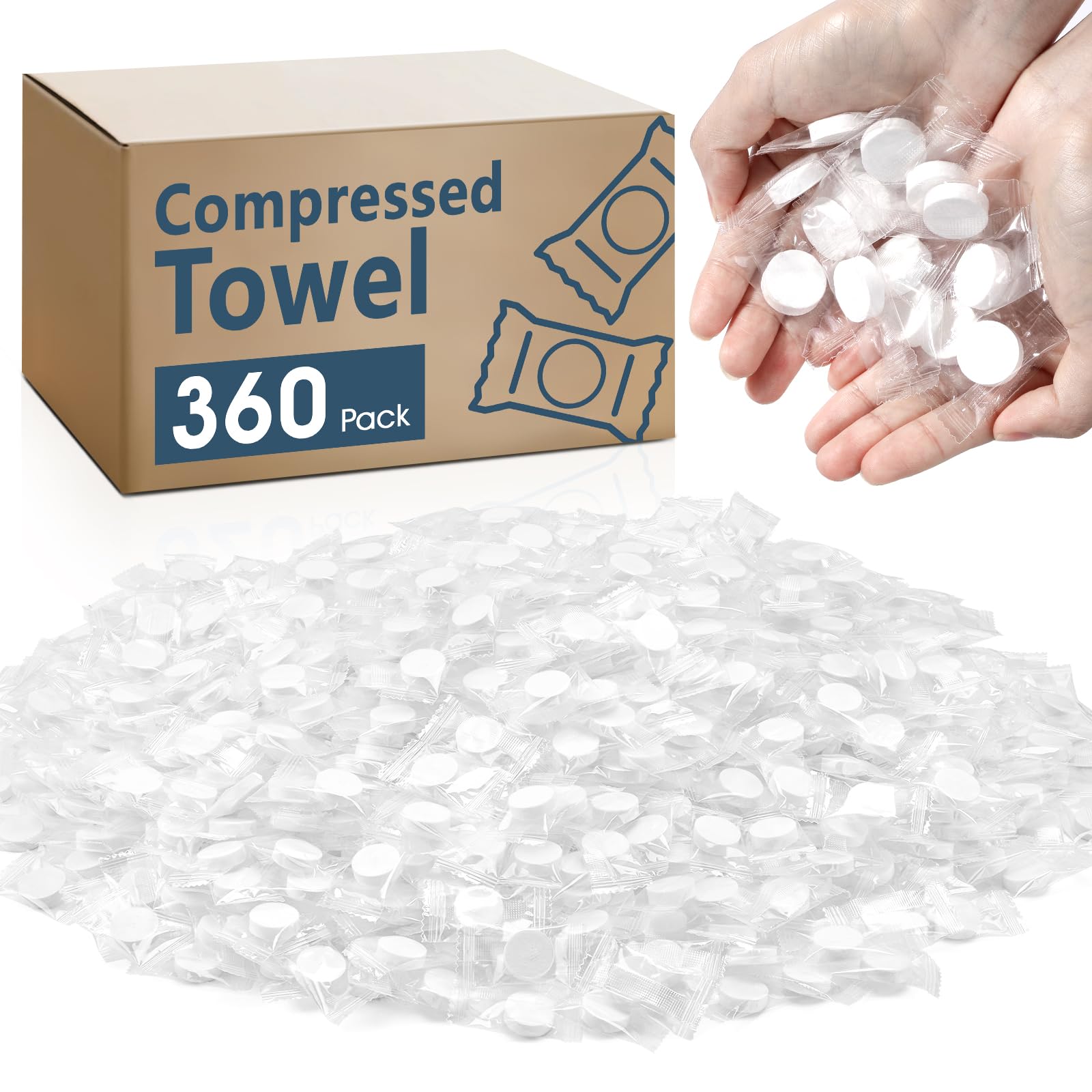 360 szt. skompresowanych ręczników, mini skompresowane tabletki, jednorazowe skompresowane ręczniki do twarzy, ręcznik kempingowy, przenośne, skompresowane chusteczki do domu, podróży, sportów na