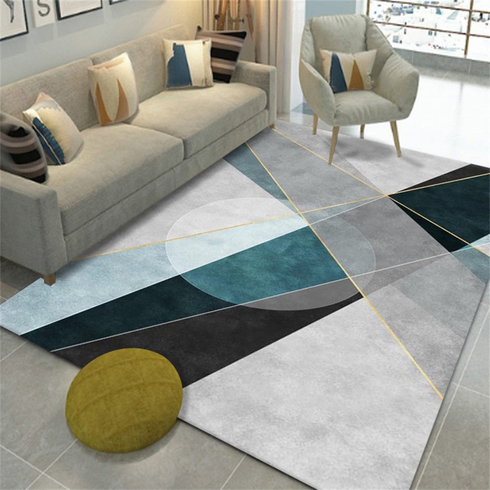 Tapis de salon moderne multicolore 60x90cm pour chambre