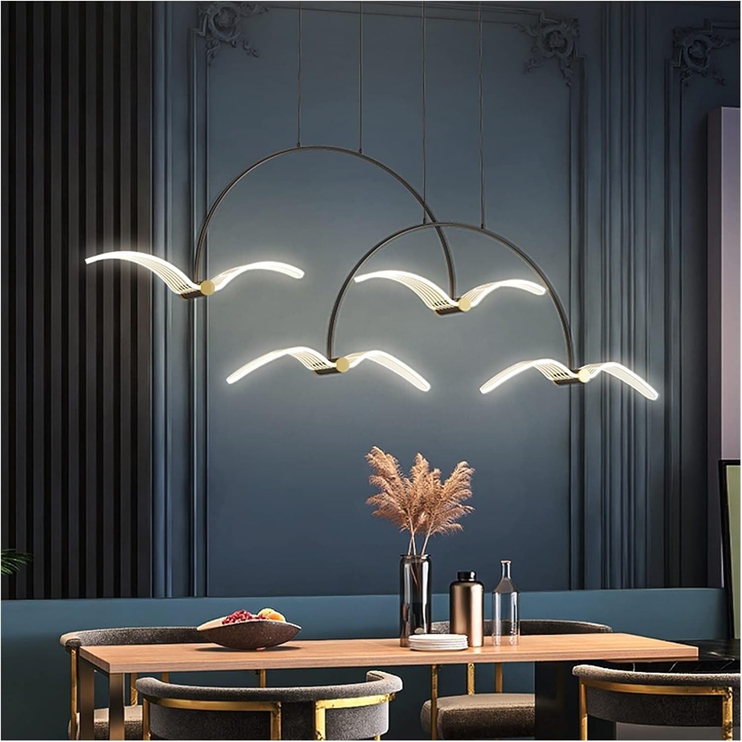 VDOQTLJT LED Modern Chandelier Lamp Art Kitchen Pendant Light Fixture Wall lamp(4heads)