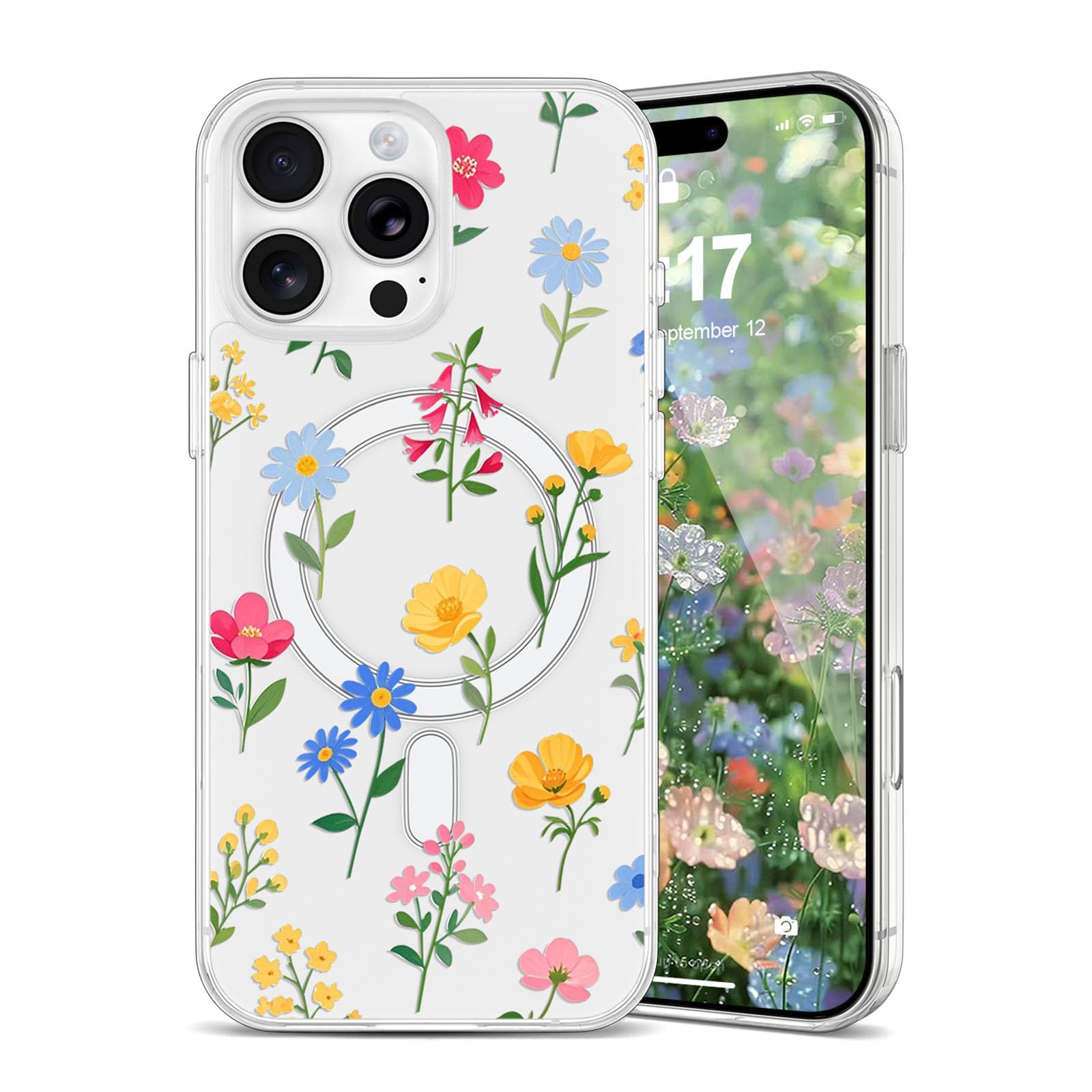 Coque iPhone 14 Pro fleurie Magsafe idéale pour le quotidien des femmes