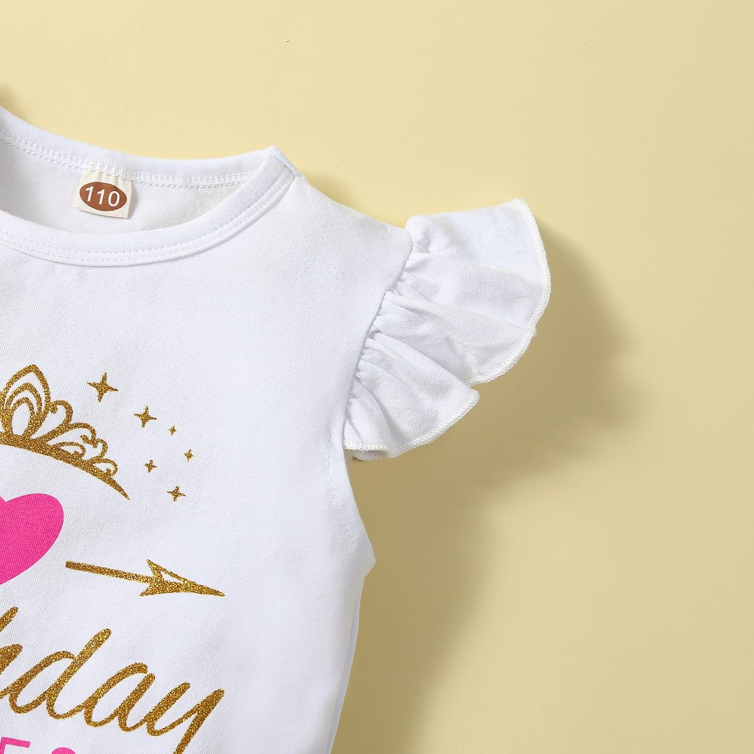 Toddler Baby Girl Birthday T-Shirt Ruffled Sleeve 1st 2nd 3rd 4th 5th 6th Birthday Cotton T-Shirt Toddler Girl Birthday Blouse - Image 5