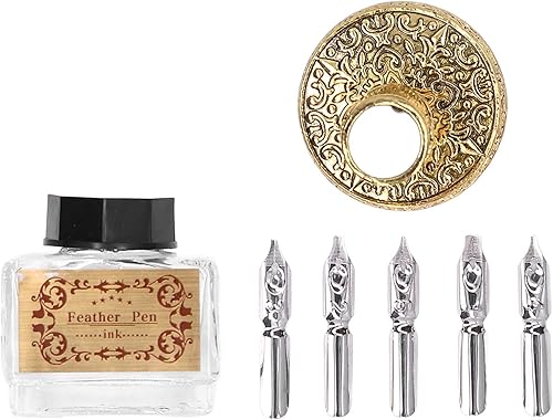 Miniatura 5 de TOPINCN Pluma de plumas de firma para regalo, caja de regalo, juego de bolígrafos de plumas, bolígrafo de inmersión, soporte para bolígrafo de