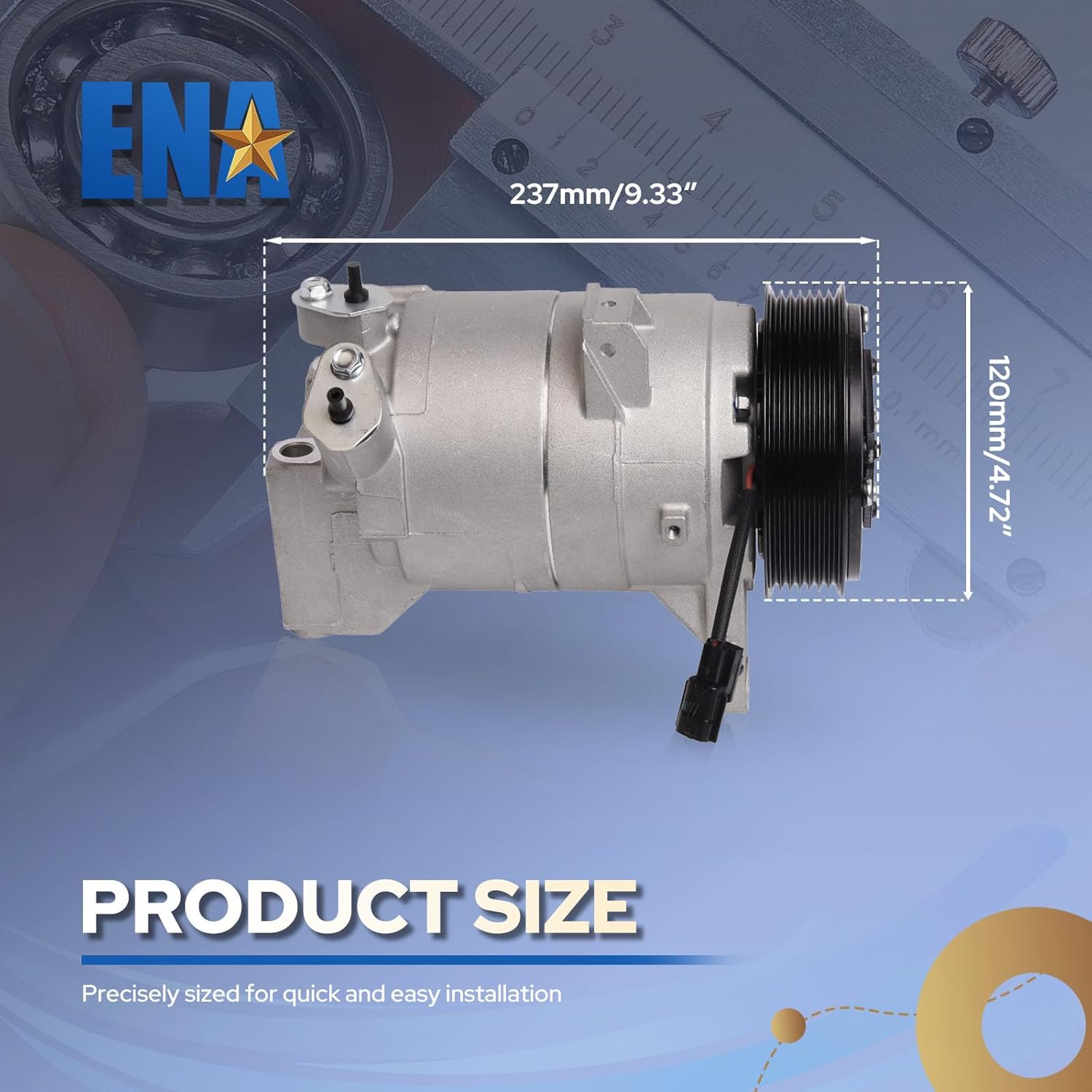 ENA Air Conditioner A/C Compressor with Clutch Compatible with Infiniti Nissan JX35 QX60 Maxima Murano Pathfinder Quest 2009-2019 2.5L 3.5L L4 V6 Replacement for 92600-1JA1A 92600-1JA0A