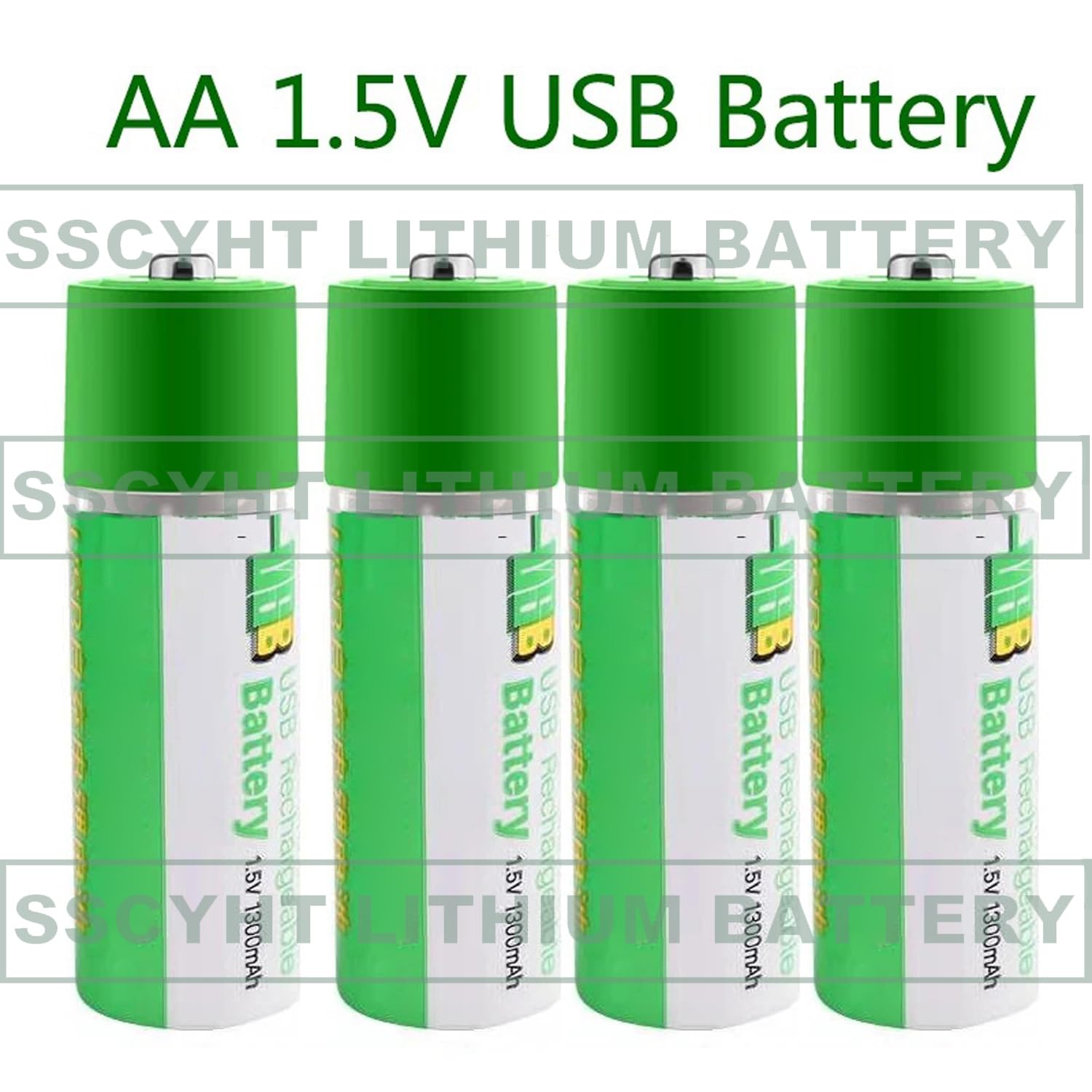 Batería de polímero de Litio AA Recargable por USB, batería de Repuesto de 1,5 V, 1300mAh, Carga rápida, 2000 ciclos