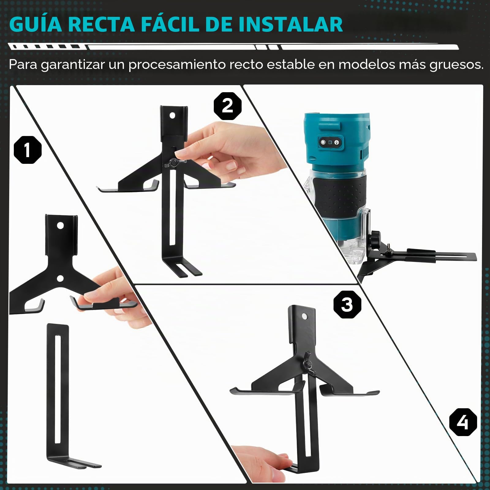 Fresadora inalámbrica compatible con batería Makita de 18 V, 850 W, 30.000 rpm, cortador de madera sin escobillas con 6 velocidades para trabajar la madera con 15 fresas de 1/4" (sin batería)