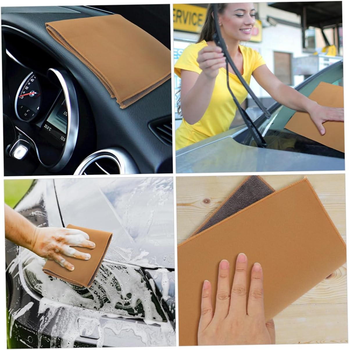 Double-Sided Microfiber Car Wash Towel 30x60cm Super Absorbent Thick Cleaning Cloth for Car Detailing and Drying Interior Exterior Use