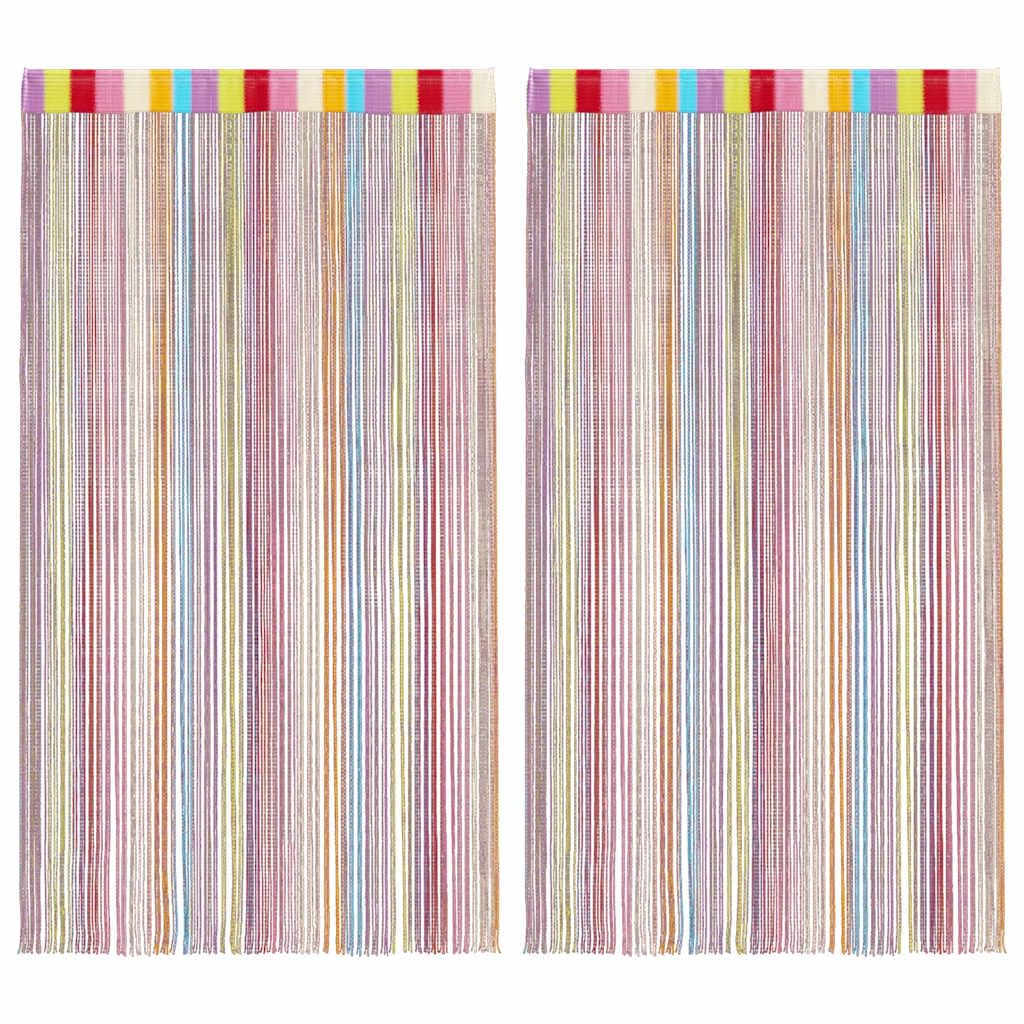 Generico Tende a Filo 2 pz Multicolore 100x250 cm,Multicolore,0.56kg,4102037