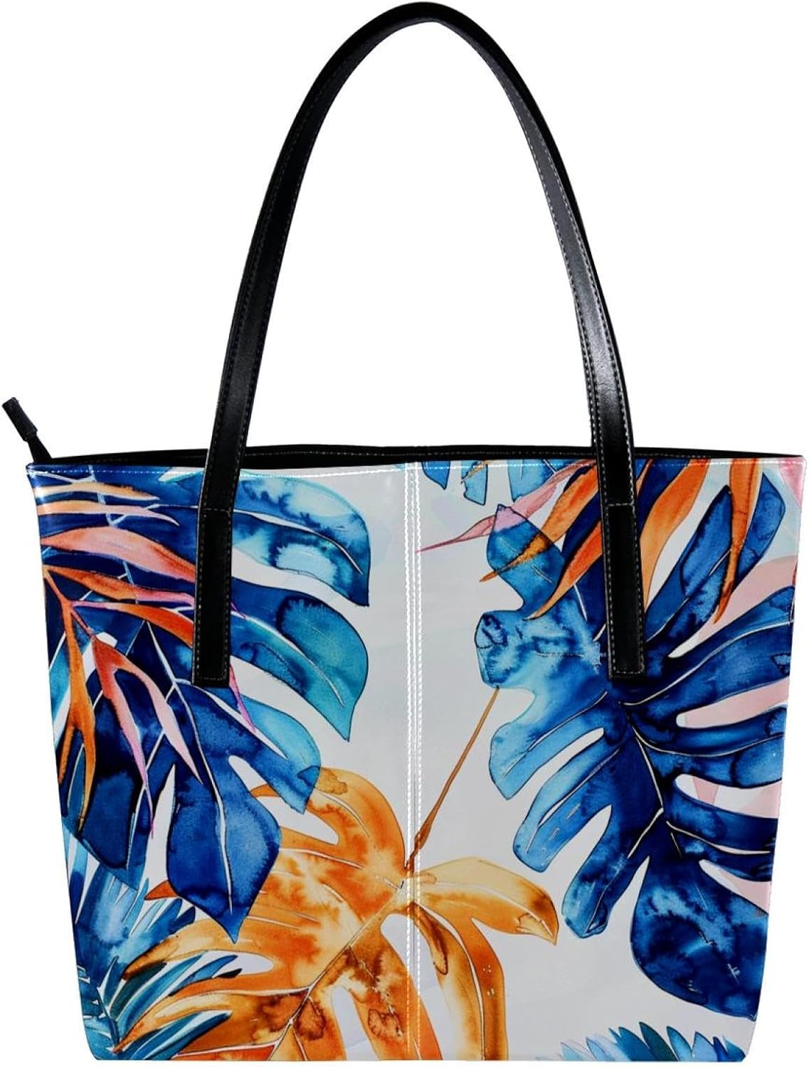 [YTYVAGT] 女性用財布、トートバッグ美学、レディーストートハンドバッグ,水彩葉花柄