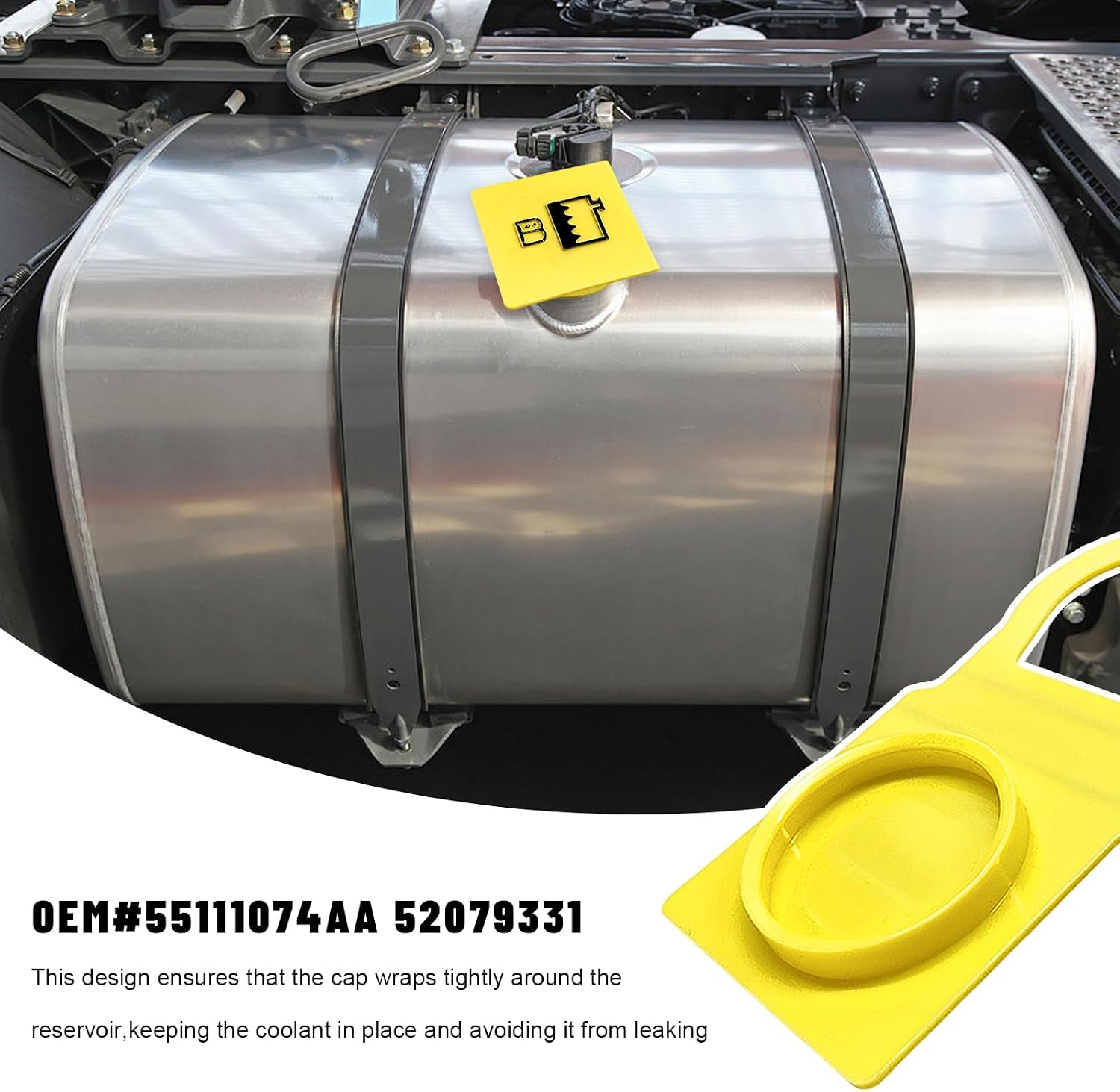 Sun Walker Engine Coolant Reservoir Cap, Engine Coolant Recovery Tank Cover Replace OEM# 55111074AA 52079331, Car Radiator Recovery Overflow Bottle Cap Compatible with Most Models