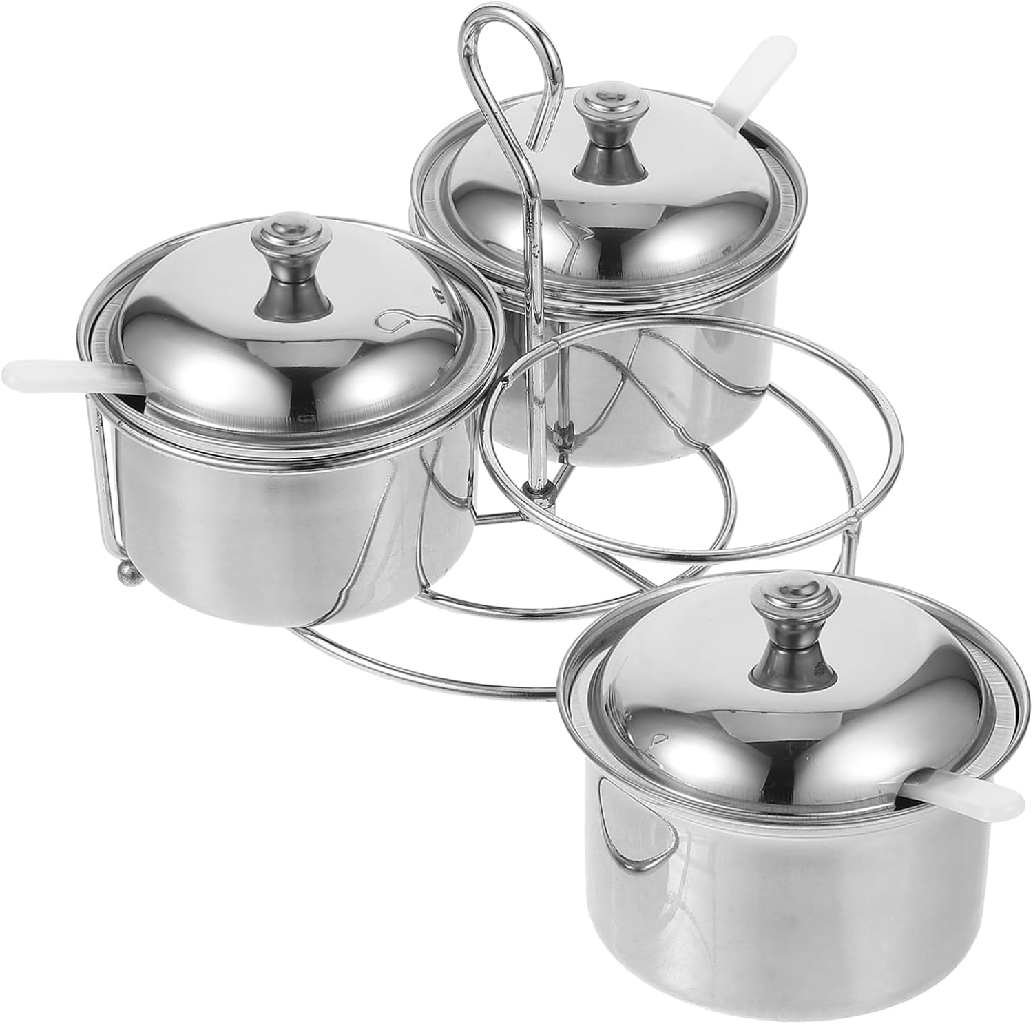 Stainless Steel Seasoning Box Set Airtight Jars Lids Magnetic Spice Jars Condiment Container Lid Small